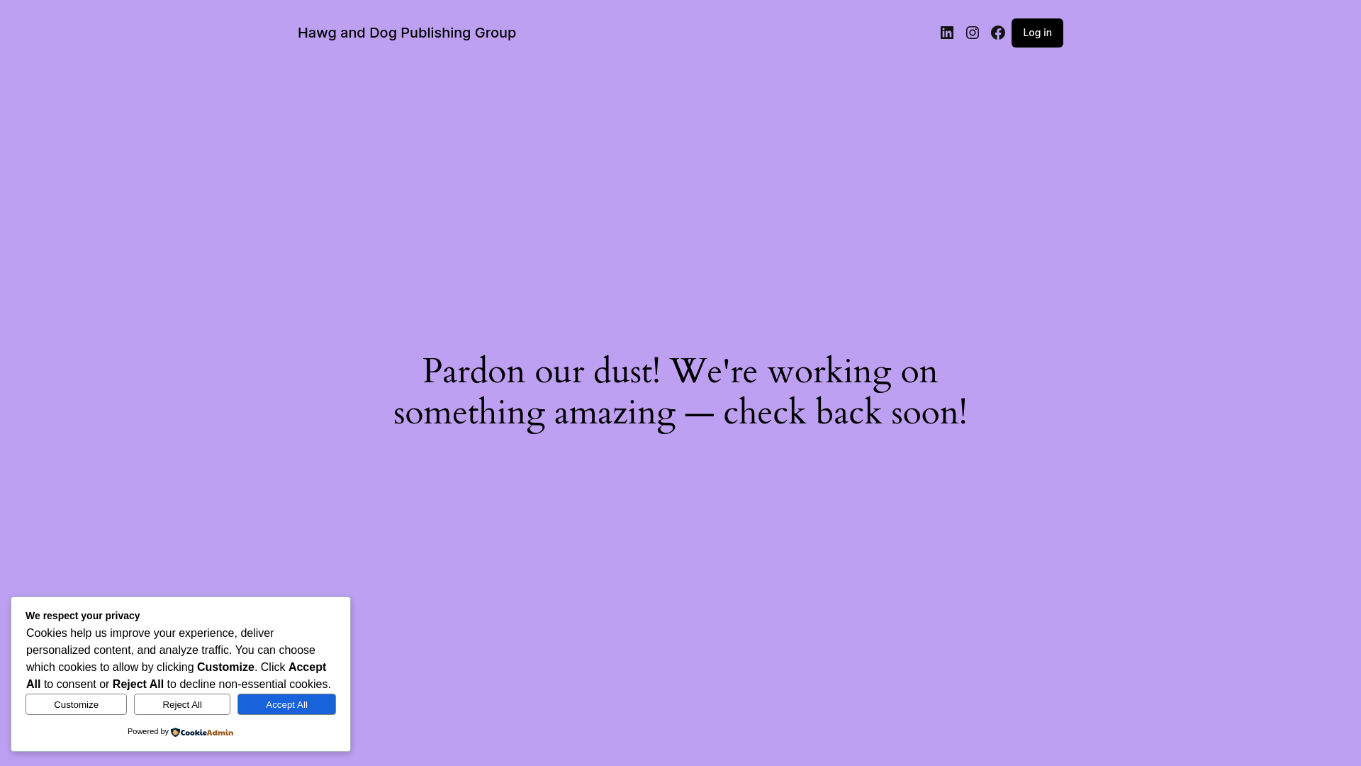 website screenshot of https://hawganddogpublishing.com/