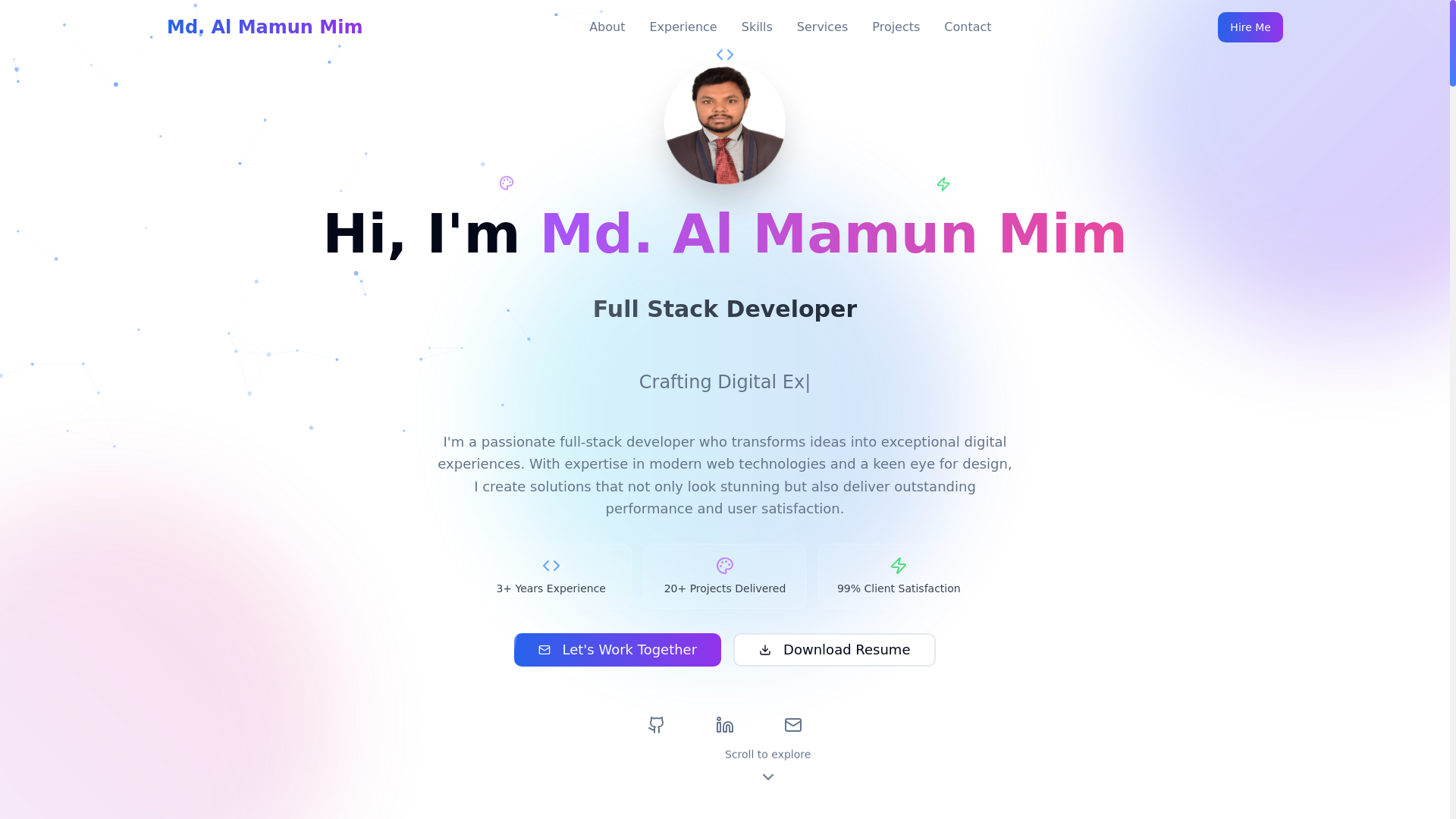 website screenshot of https://almamun.codes/