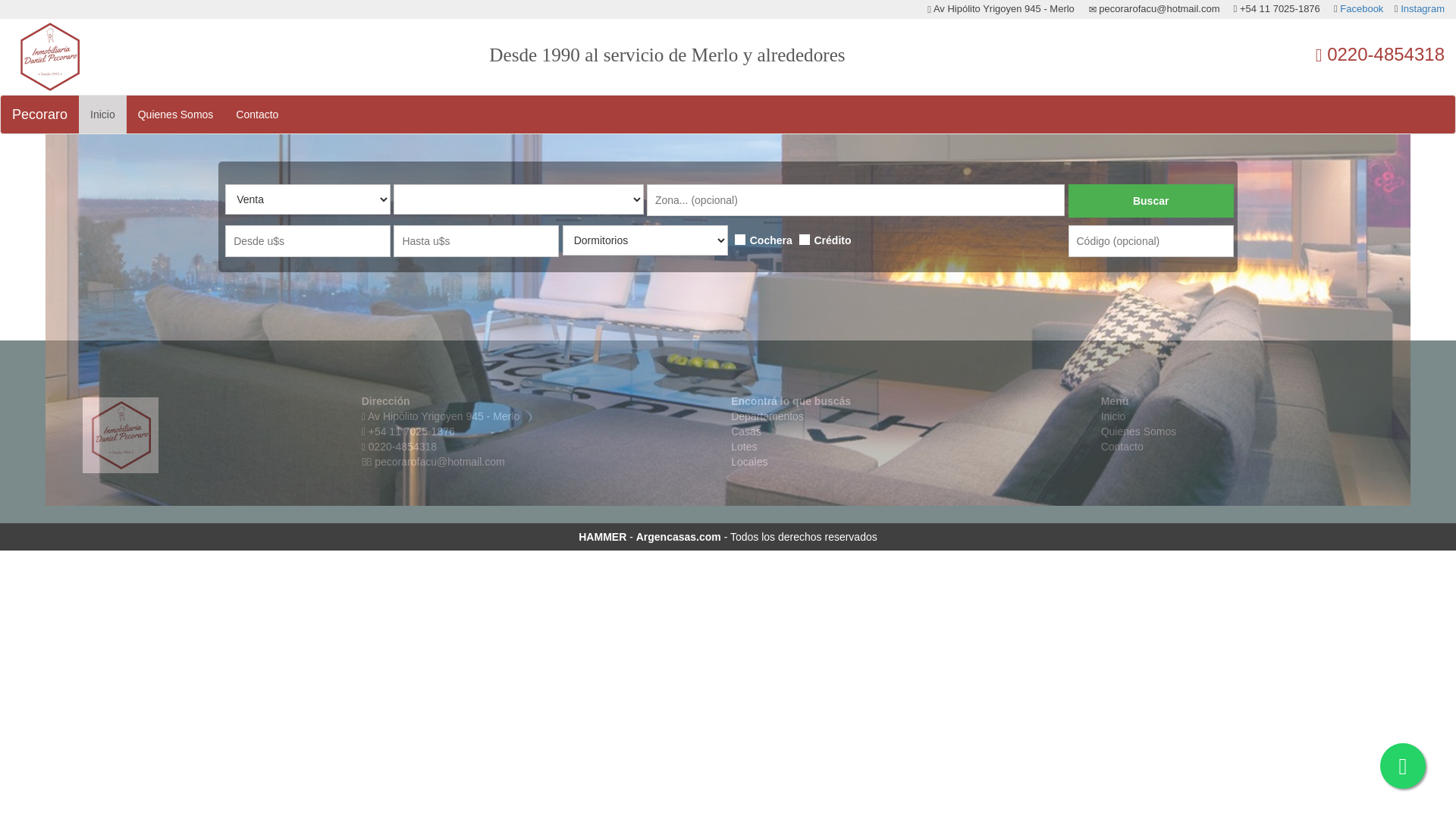 website screenshot of https://pecoraropropiedades.com.ar/