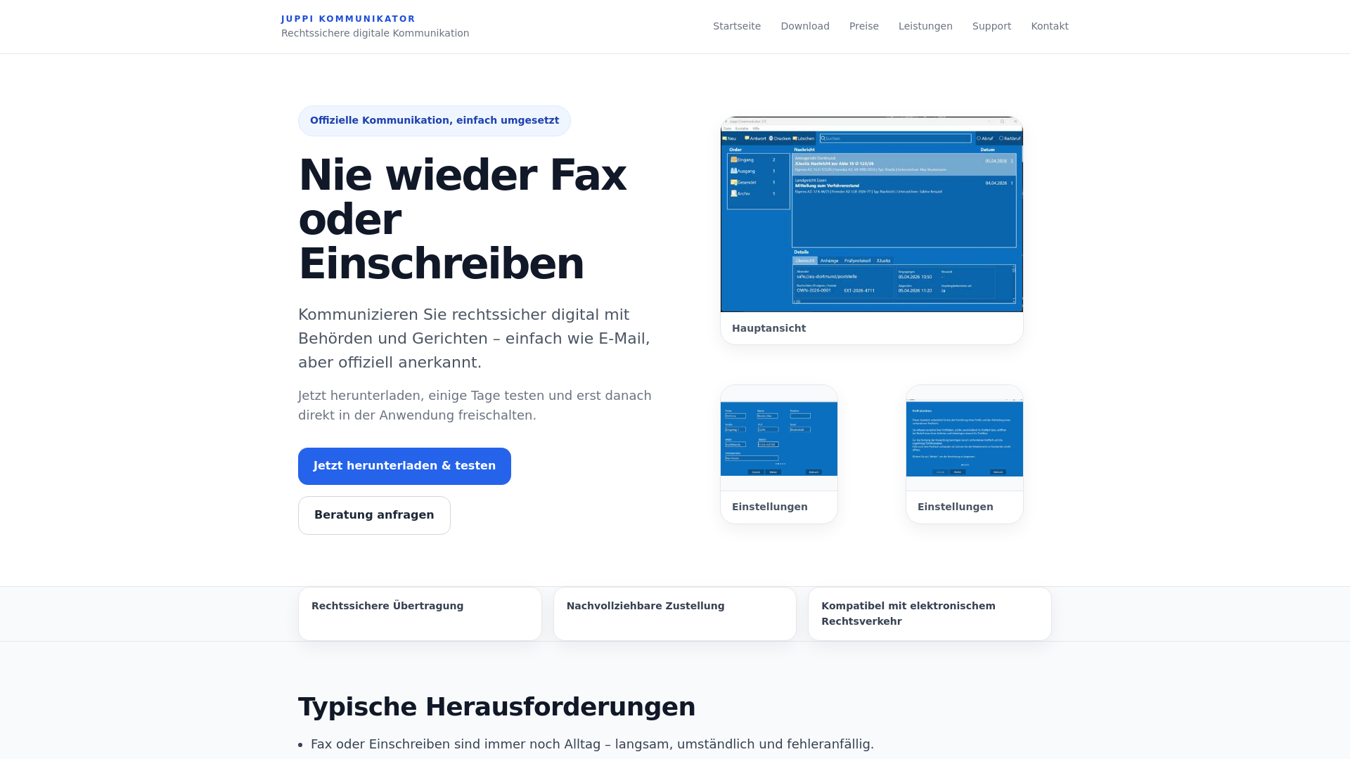 website screenshot of https://juppi-kommunikator.de/