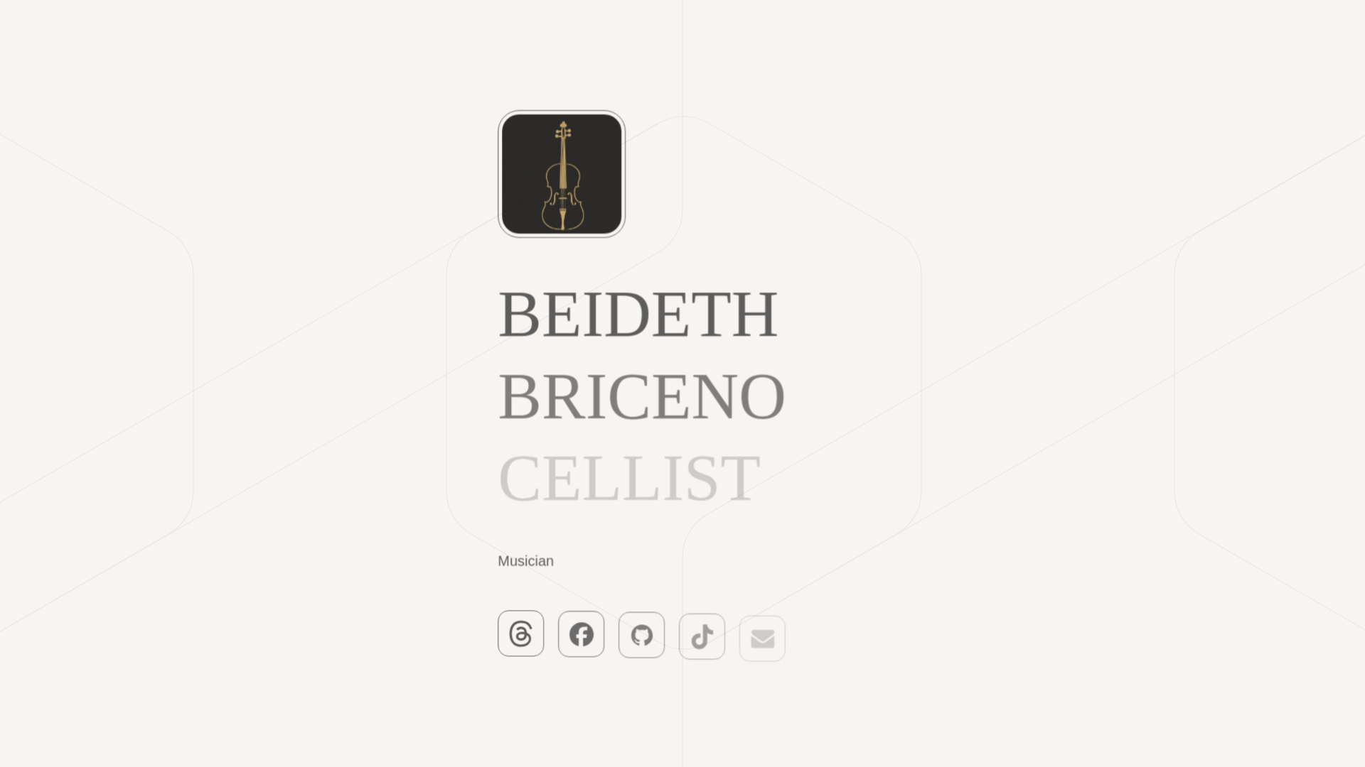 website screenshot of https://beidethbricenocellist.com/