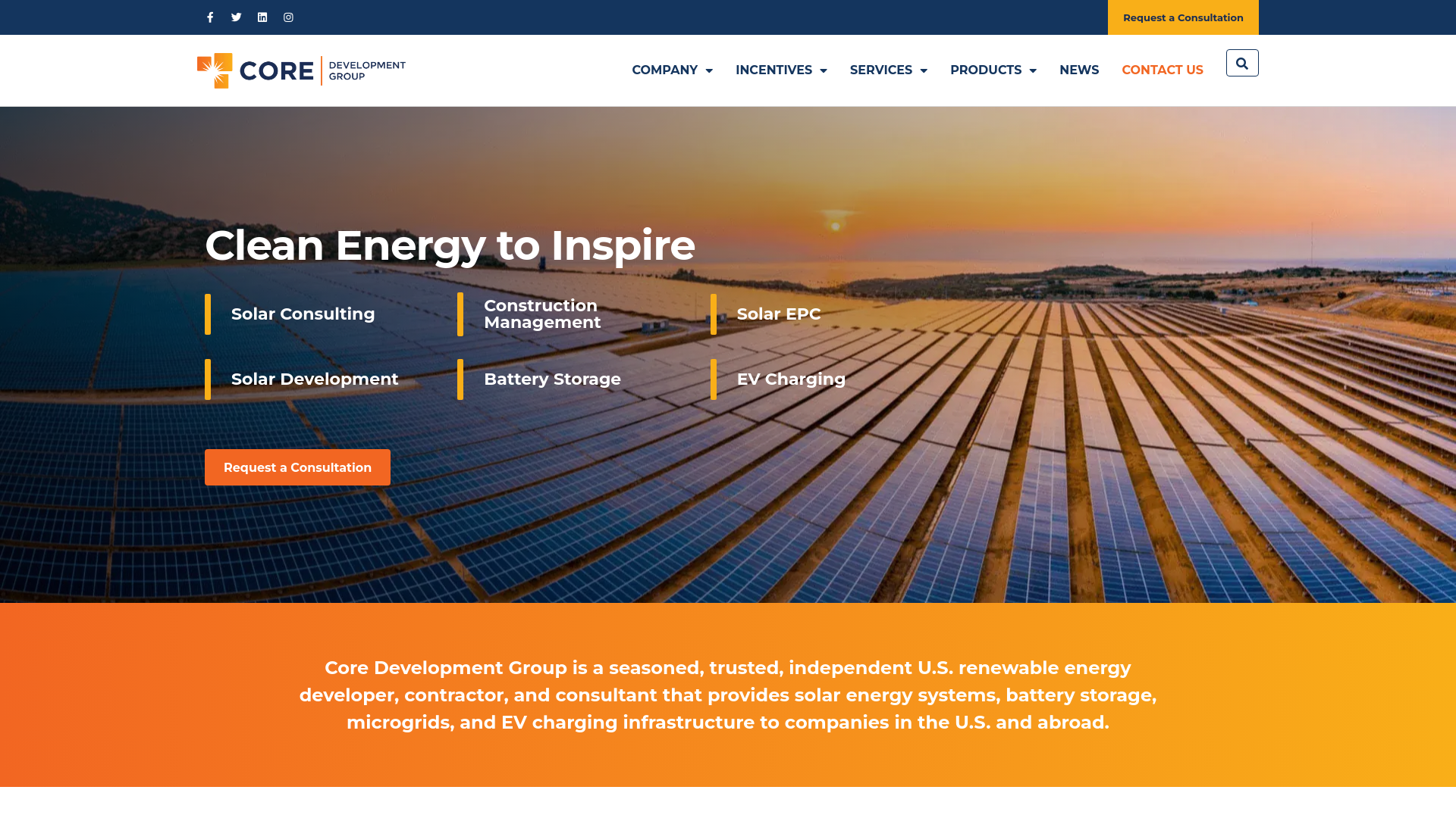 website screenshot of https://coredevelopementgroup.net