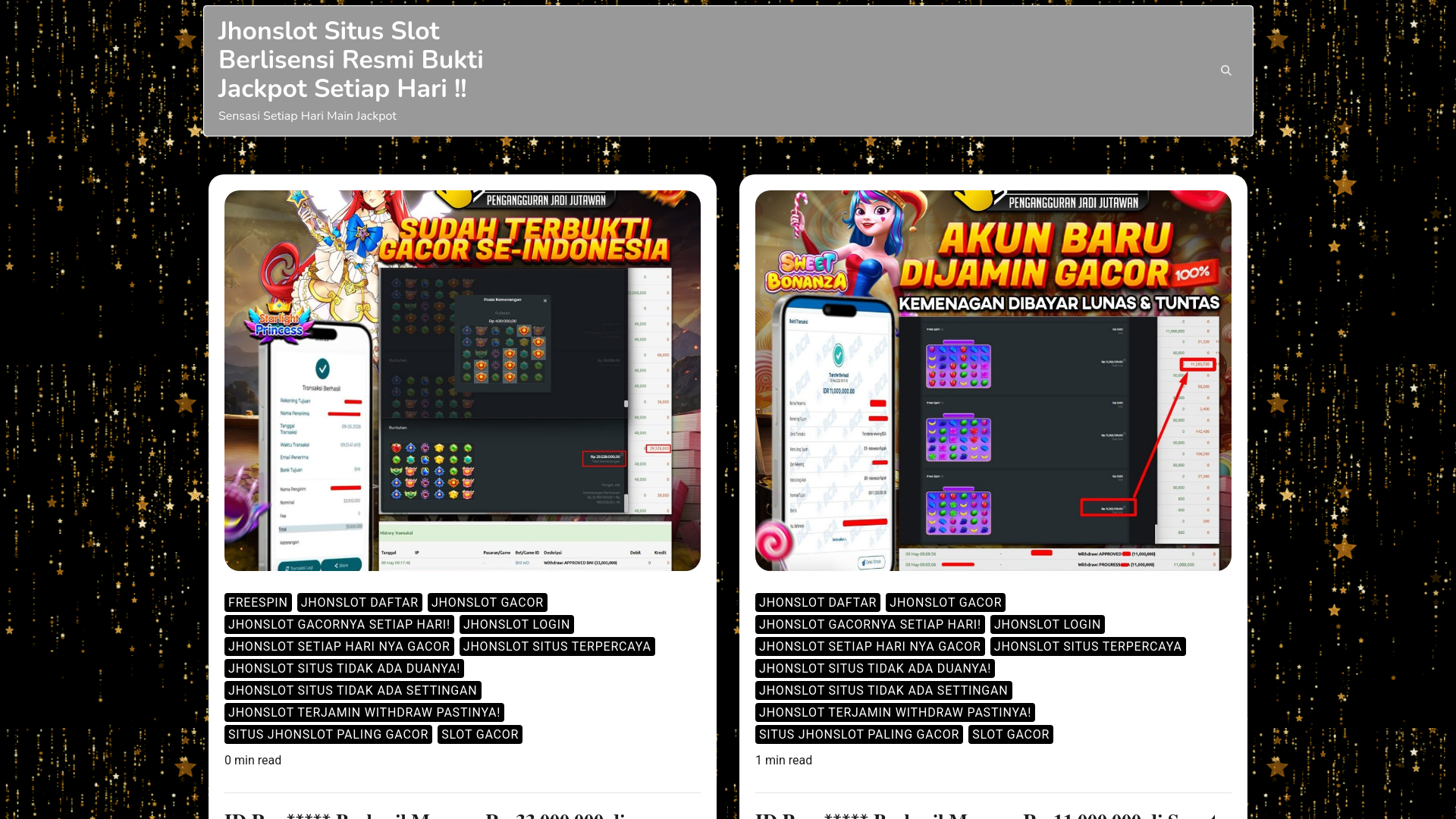 website screenshot of https://bukti-menangjhonslots.site/