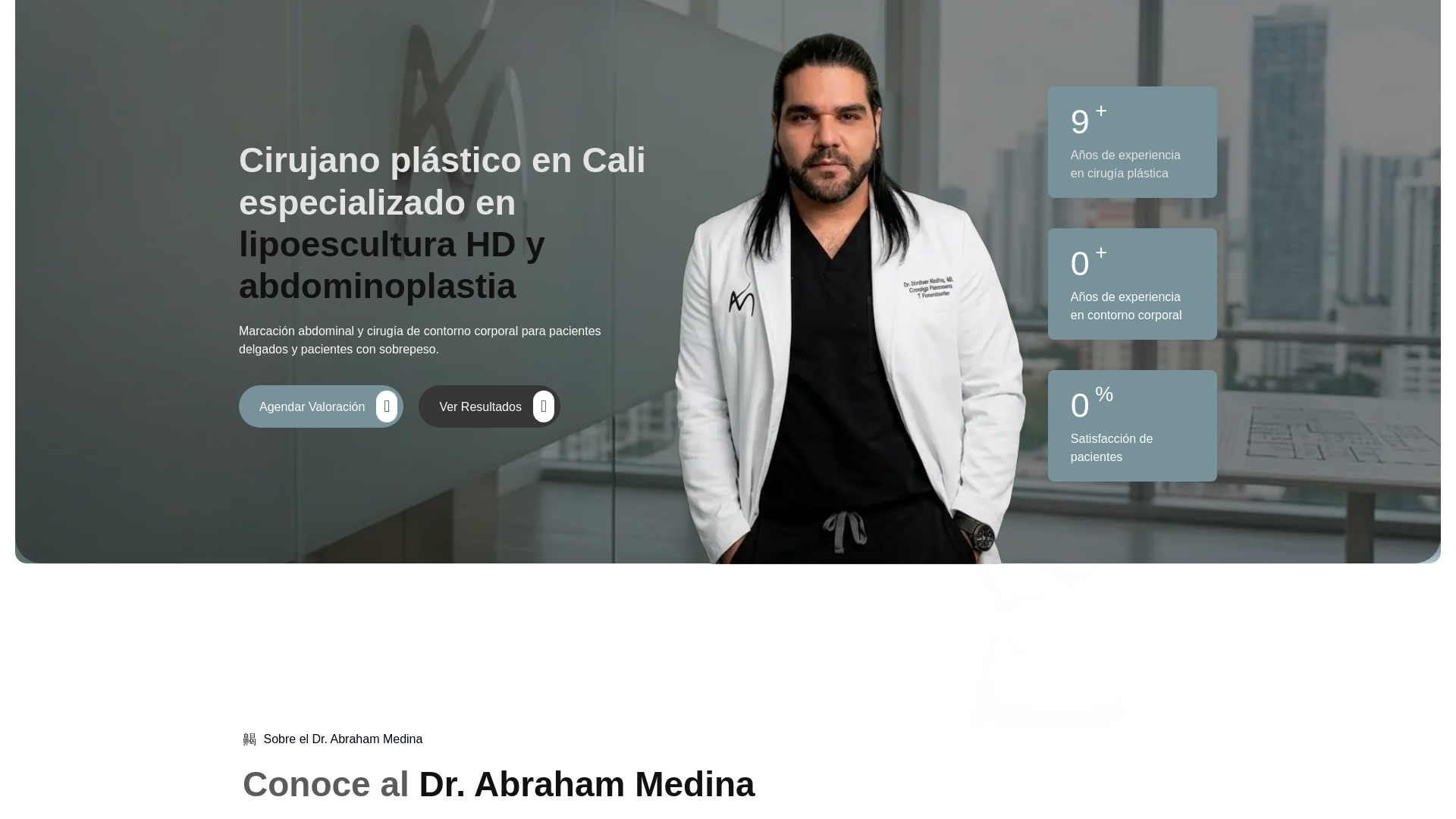 website screenshot of https://doctorabrahammedina.com/