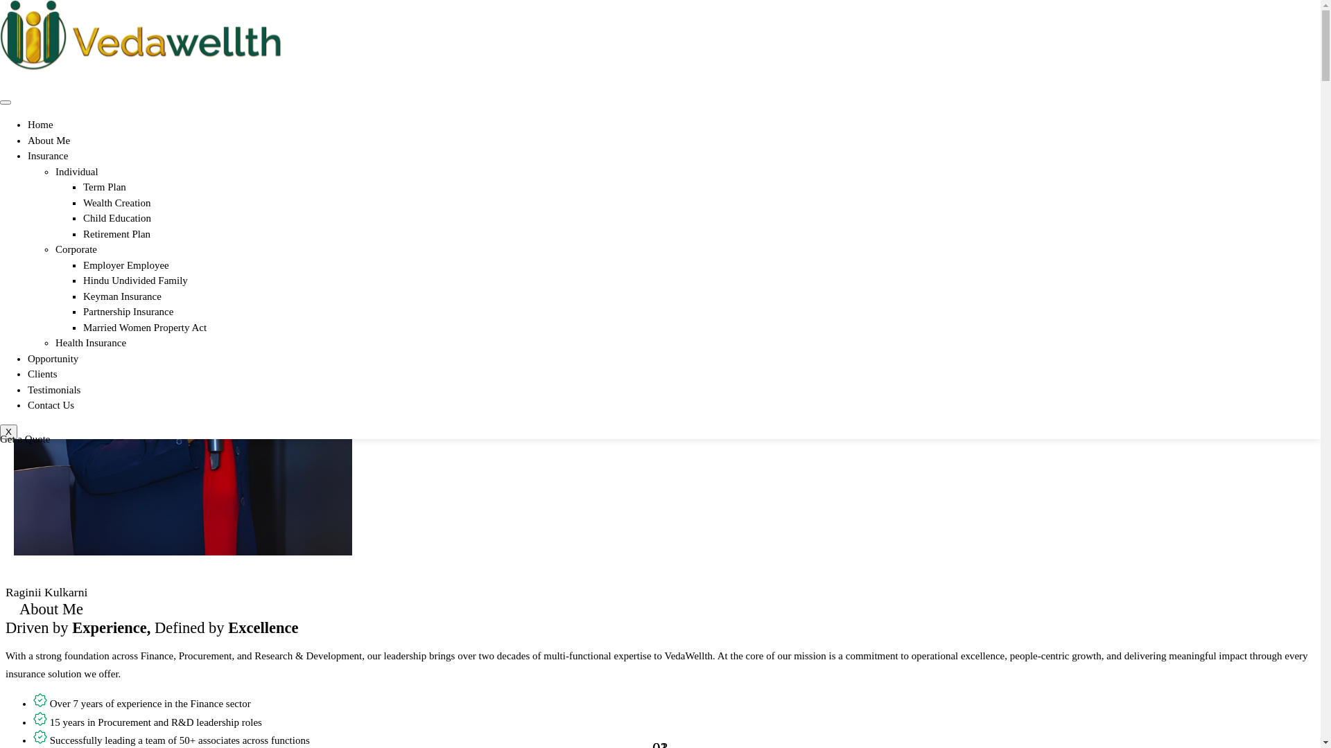 website screenshot of https://vedawellth.com/