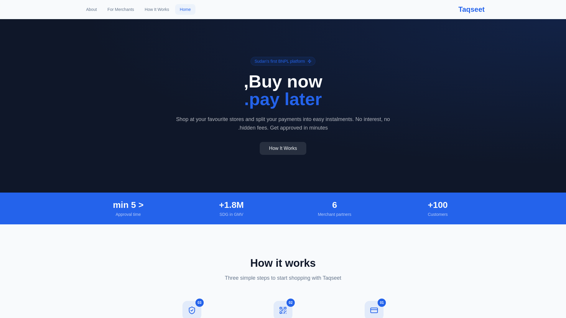 website screenshot of https://taqseet-pay.com/
