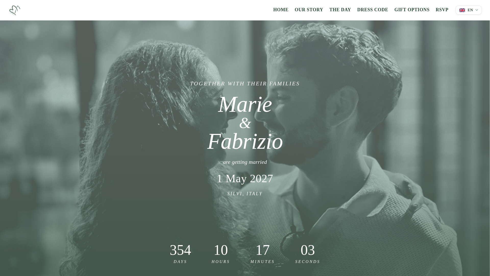 website screenshot of https://mariefabrizio.fr/