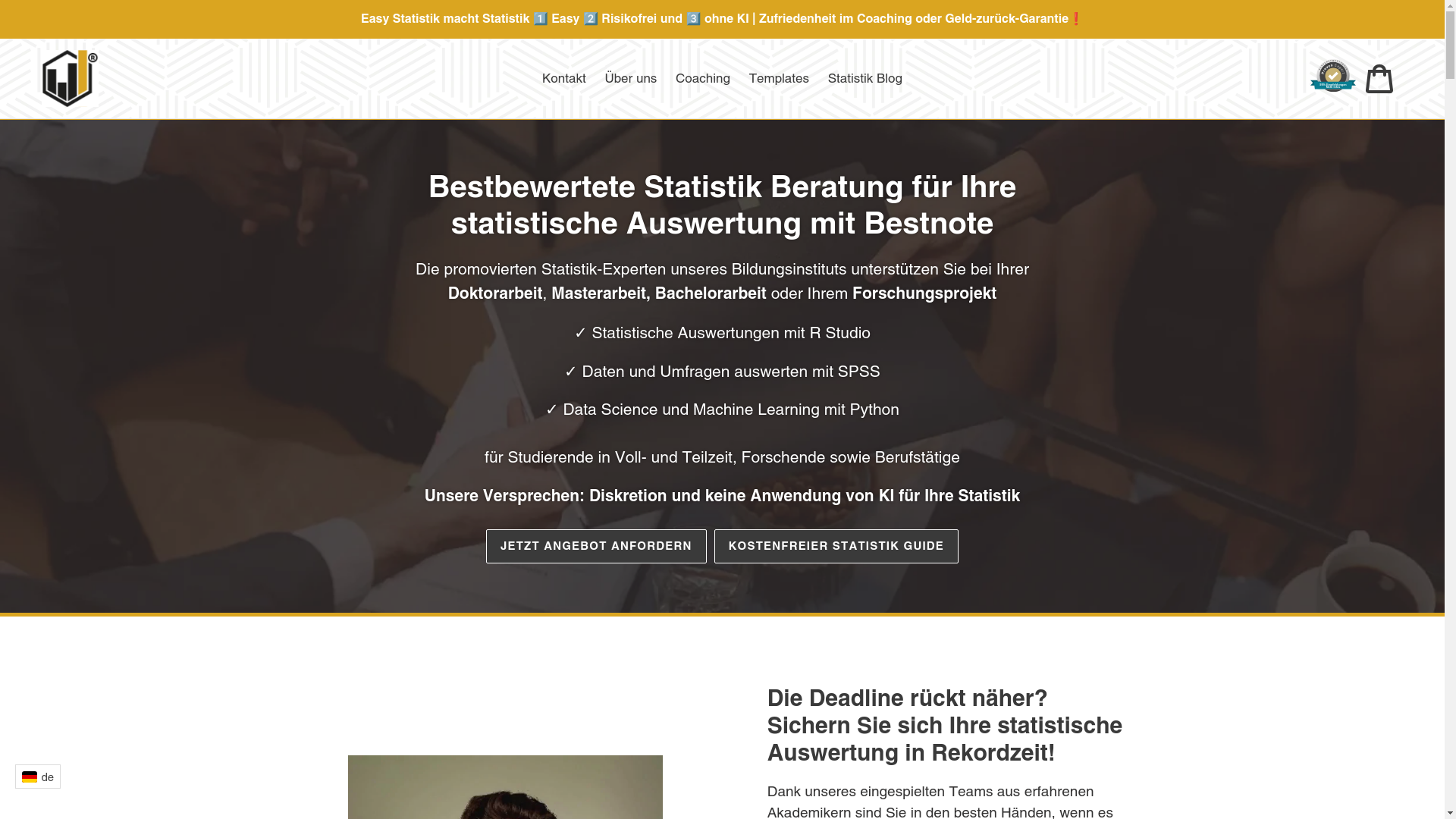website screenshot of https://easystatistik-hh.com/