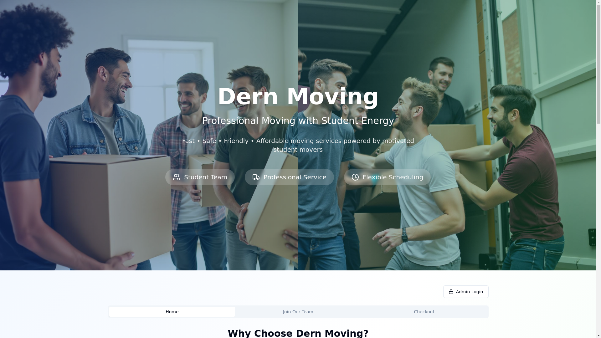 website screenshot of https://dernstudentmovers.com/