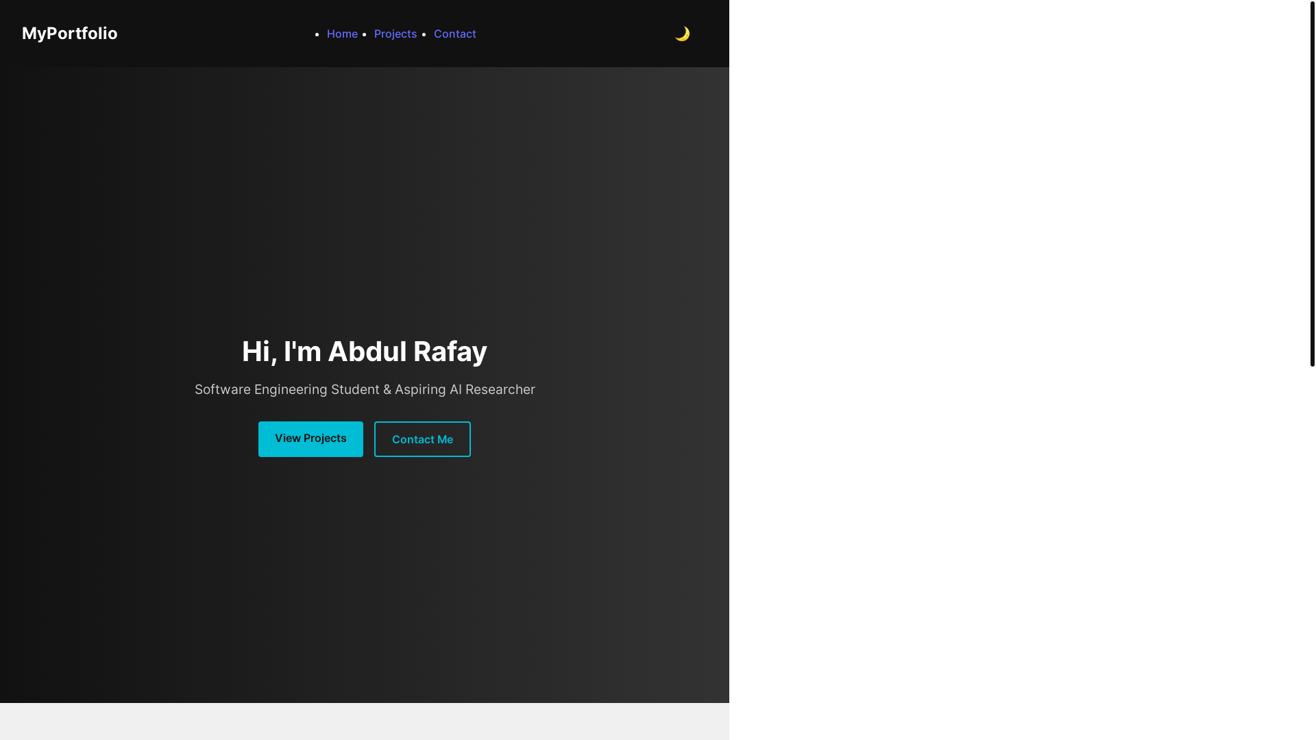 website screenshot of https://rafay-dev.com/