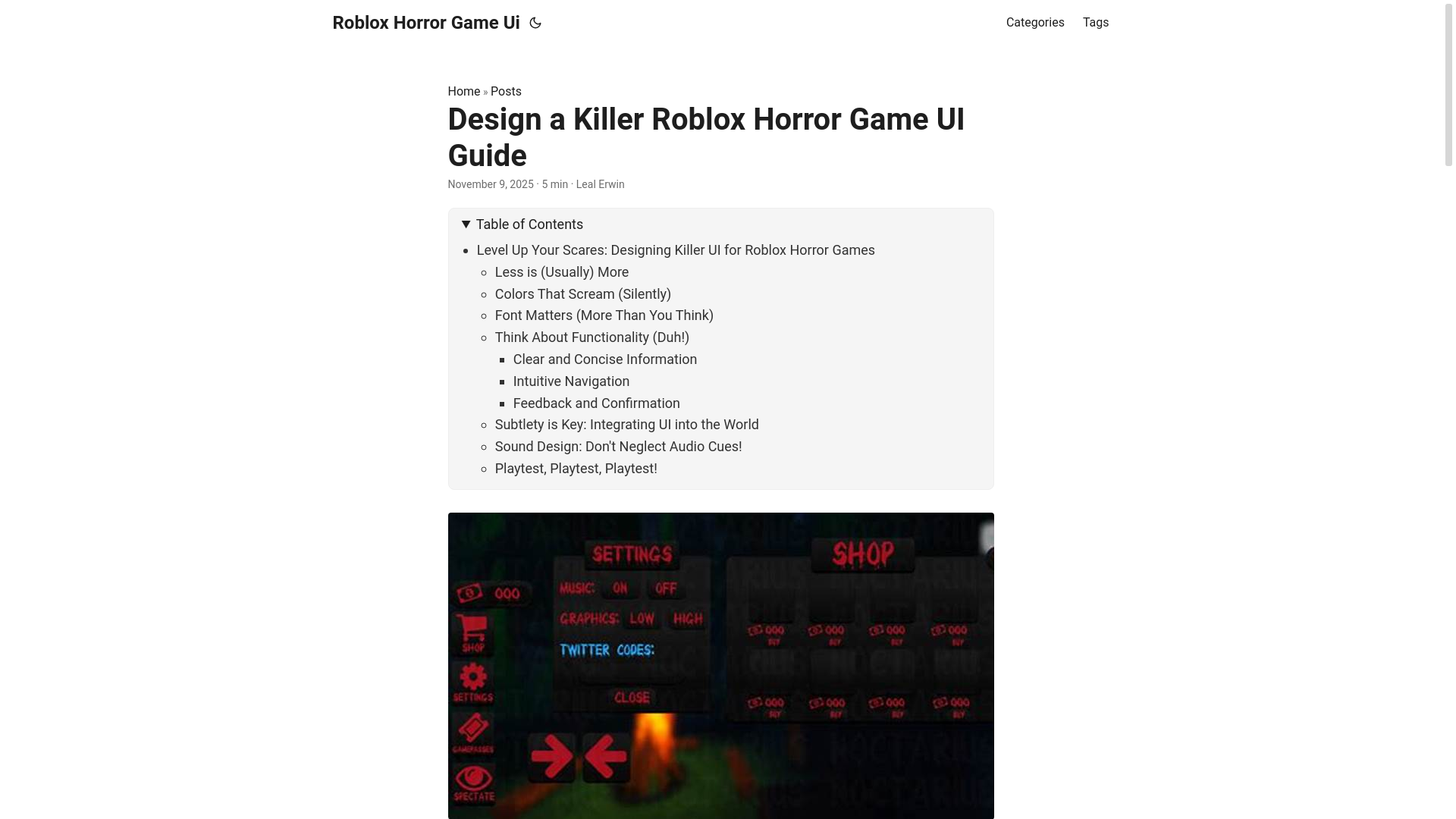 website screenshot of https://roblox-horror-game-ui.pages.dev/