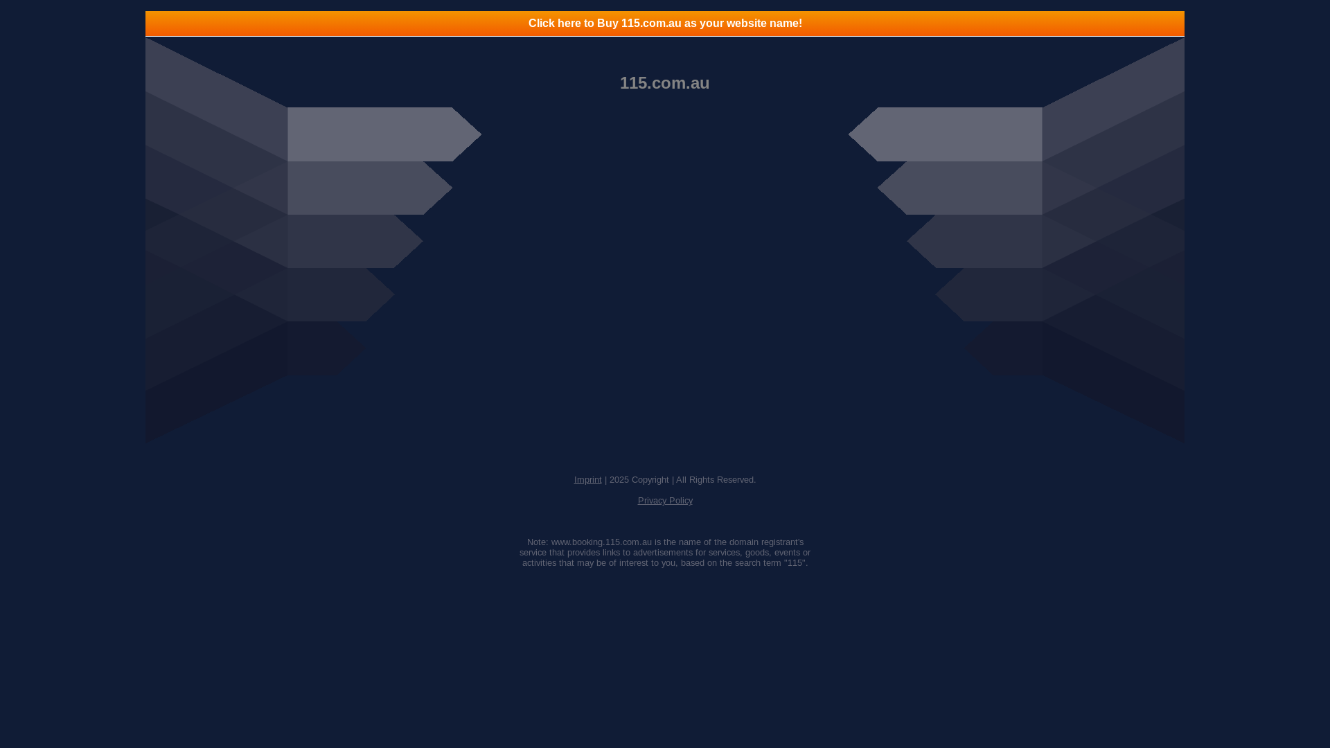 website screenshot of https://www.booking.115.com.au/