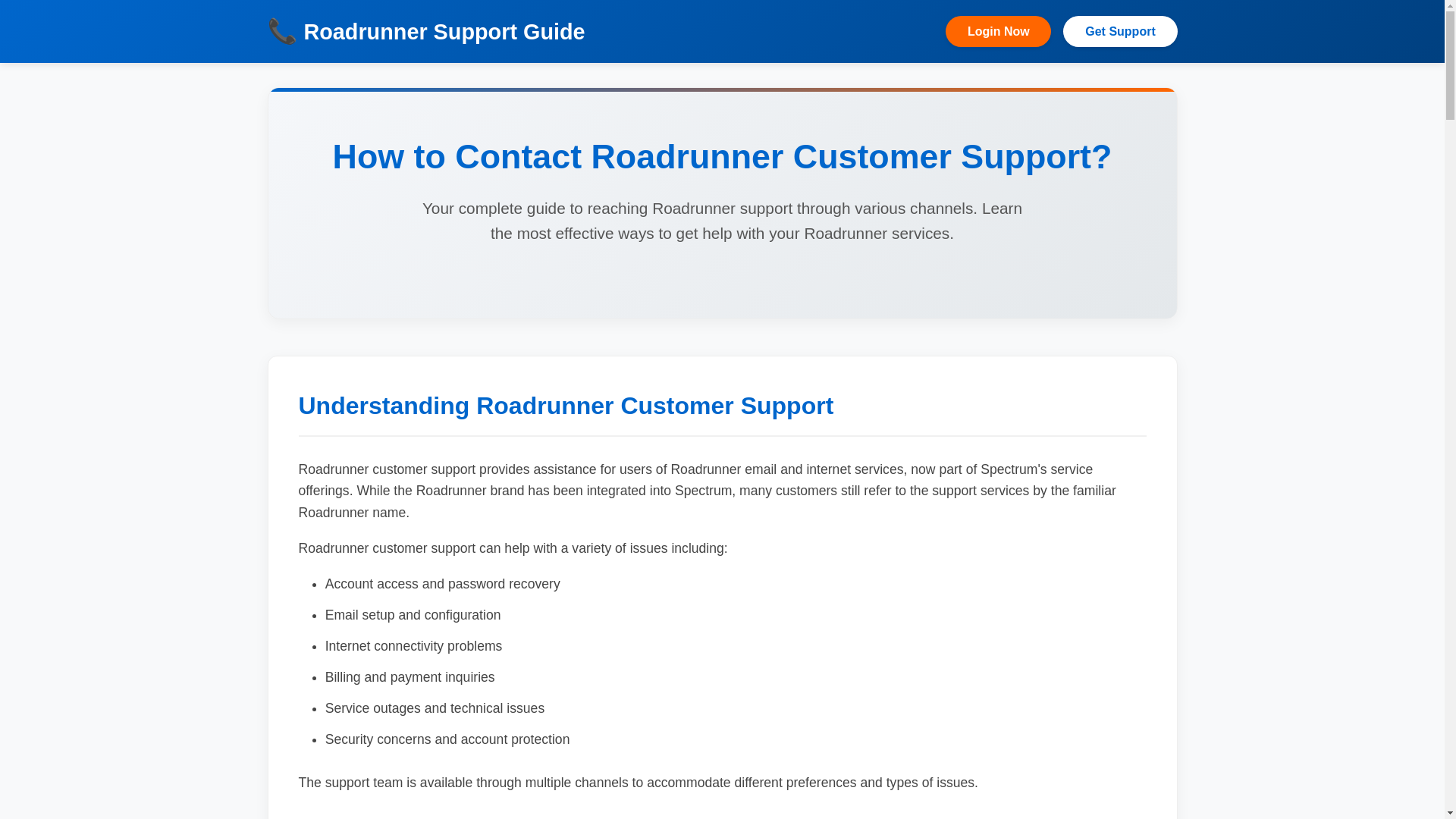 website screenshot of https://roadrunnercustomersupport.pages.dev/