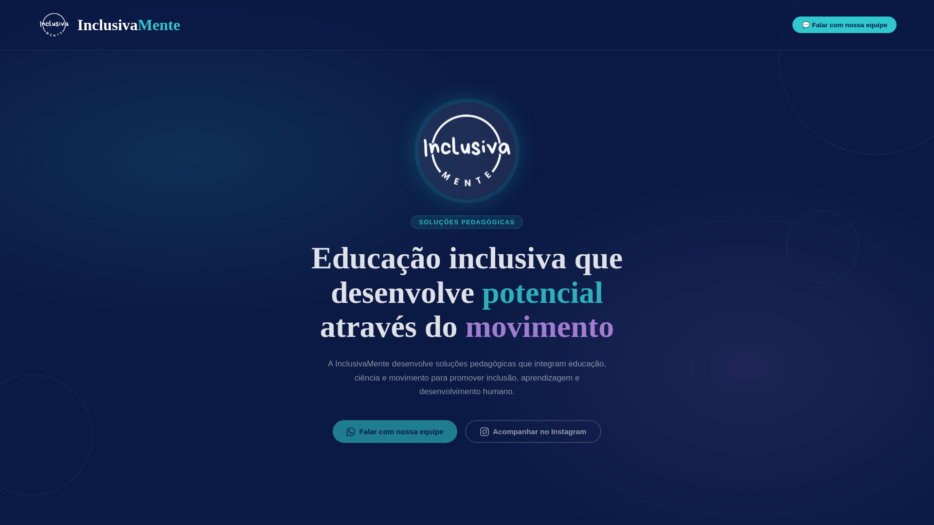 website screenshot of https://inclusivamente.net.br