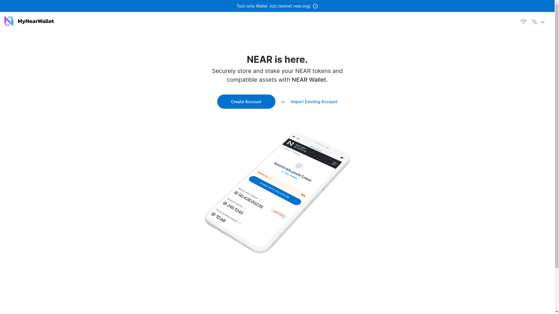 website screenshot of https://app-page-testnet-staging.pages.dev/