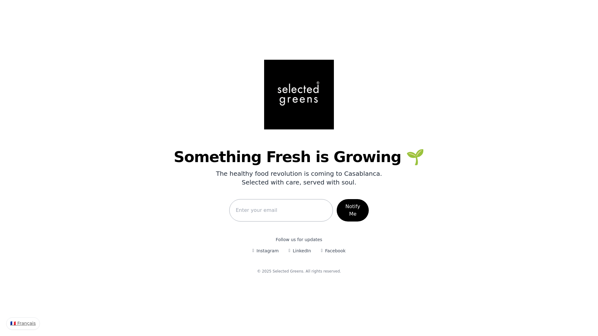website screenshot of https://selectedgreens.ma/