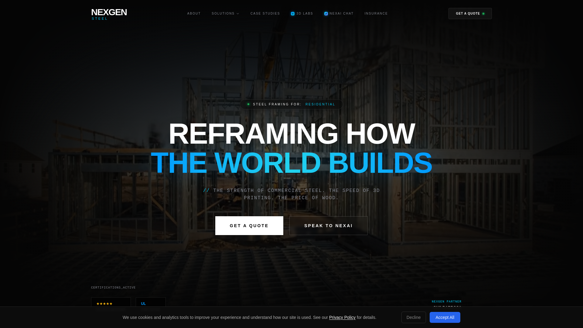 website screenshot of https://multifamilysteel.com/