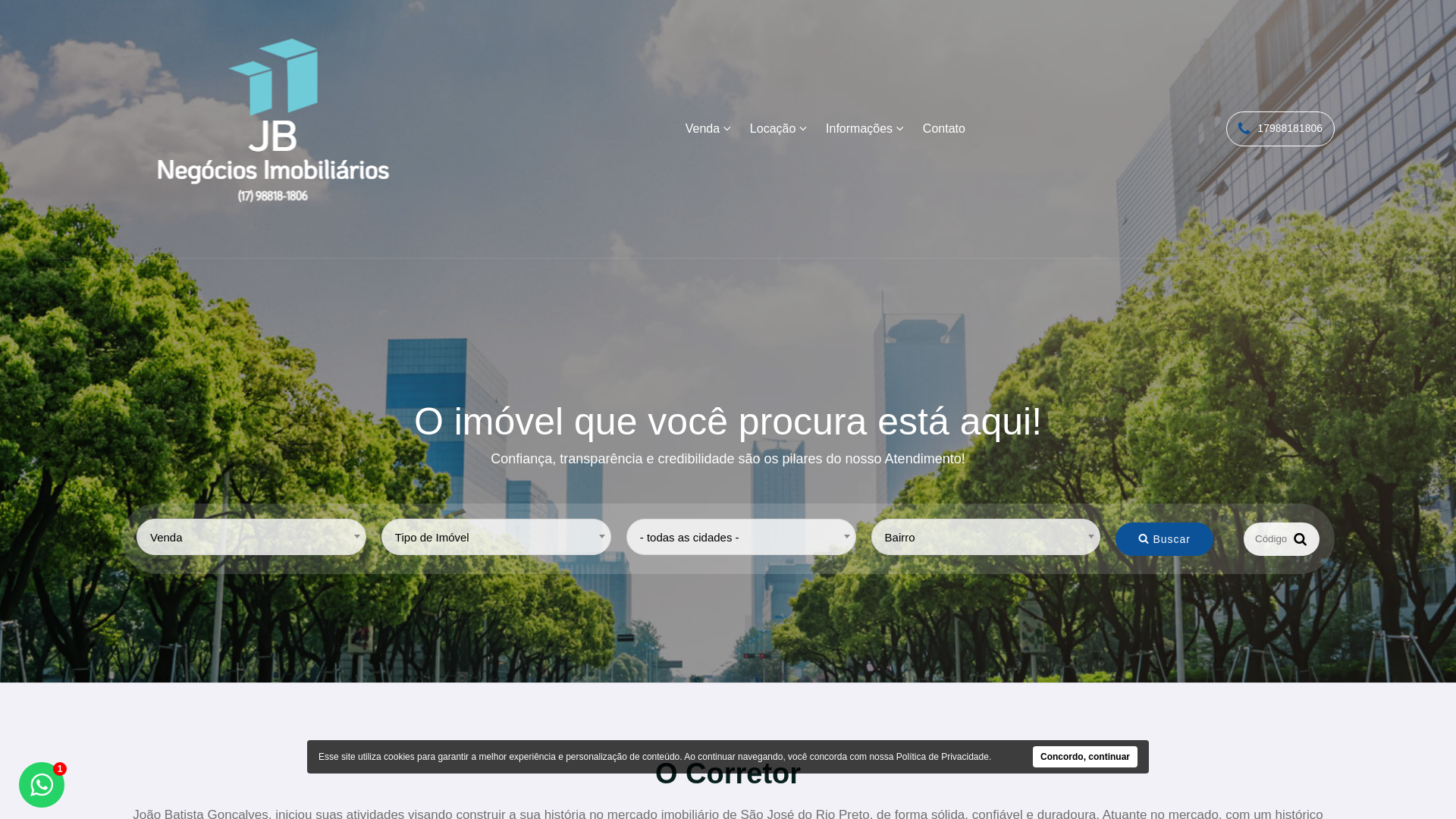 website screenshot of https://jbnegociosimobiliarios.cim.br/