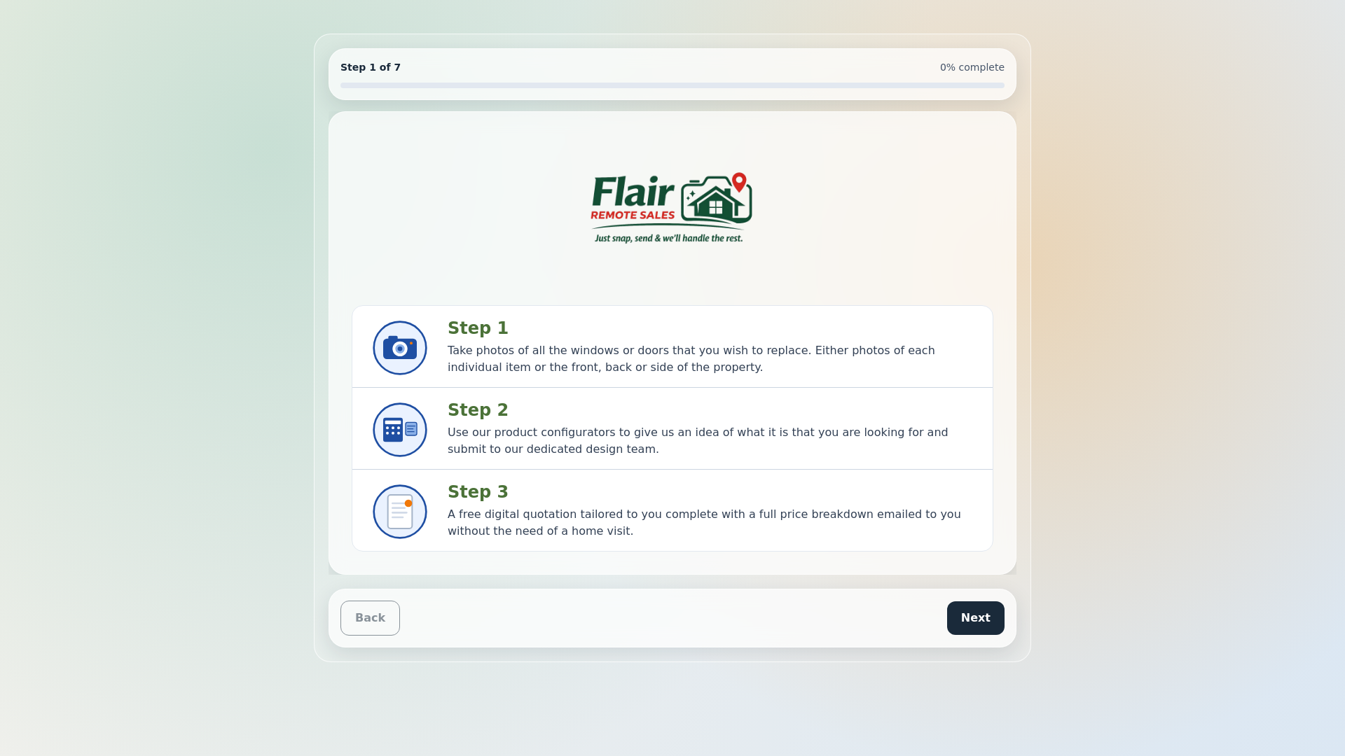 website screenshot of https://flair-builder.com/