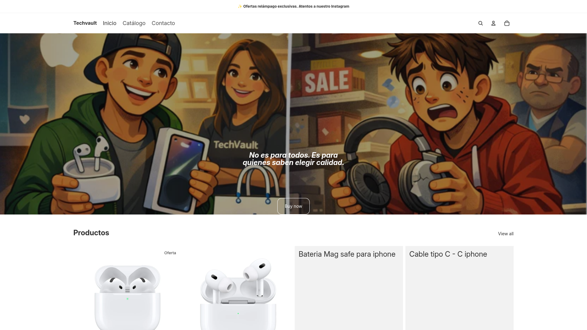 website screenshot of https://techvaultcol.com/