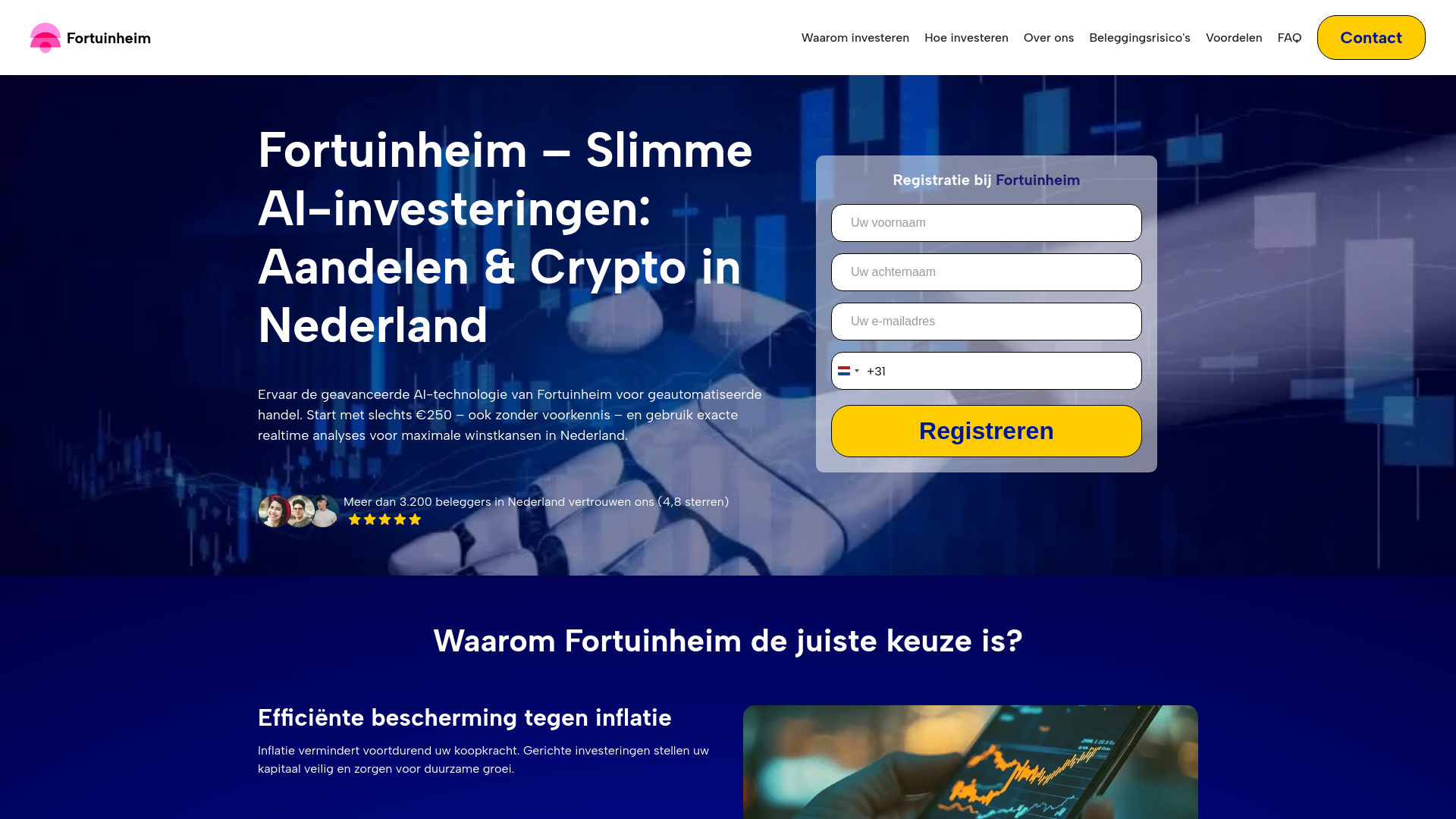 website screenshot of https://fortuin-heim.nl/