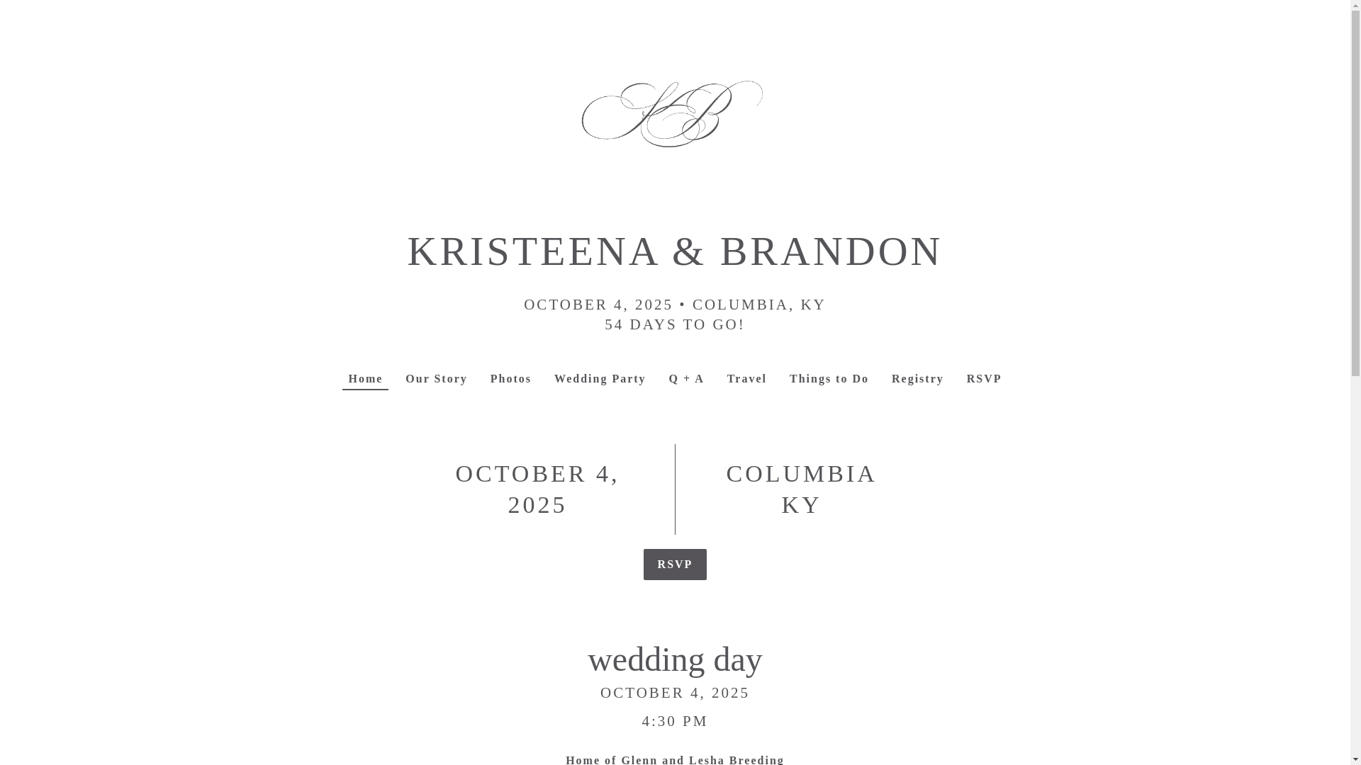 website screenshot of https://kristeenaandbrandon.com/