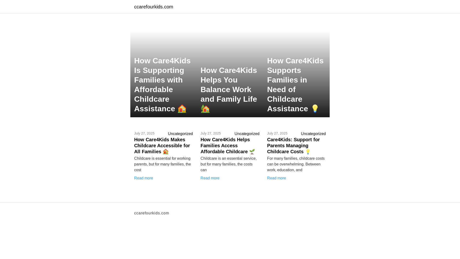 website screenshot of https://ccarefourkids.com/