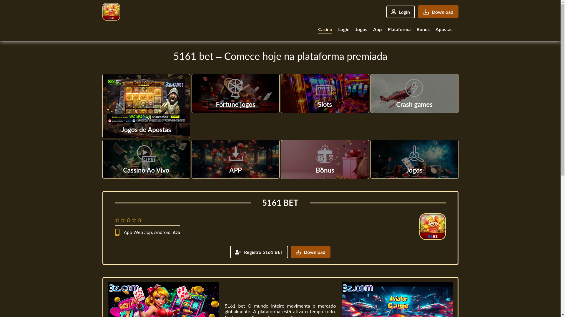 website screenshot of https://5161-casino.com/