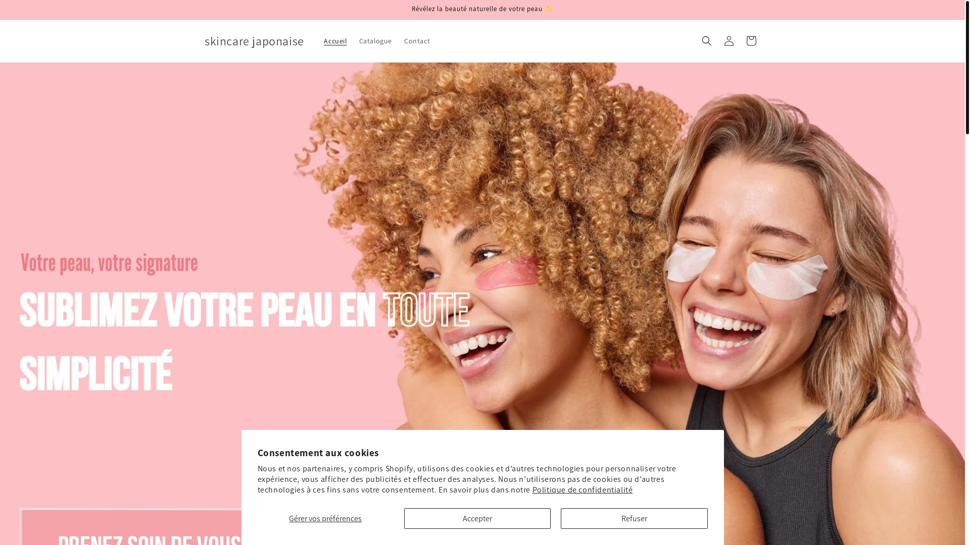 website screenshot of https://skincarejaponaise.fr/