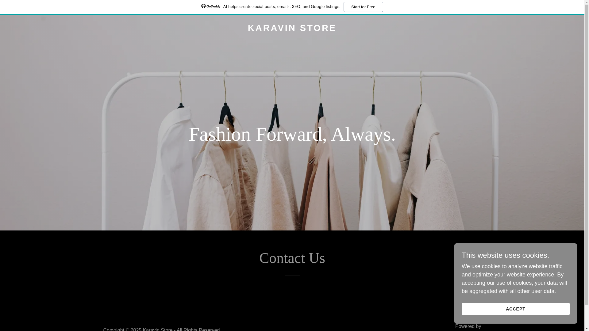 website screenshot of https://karavin.store/