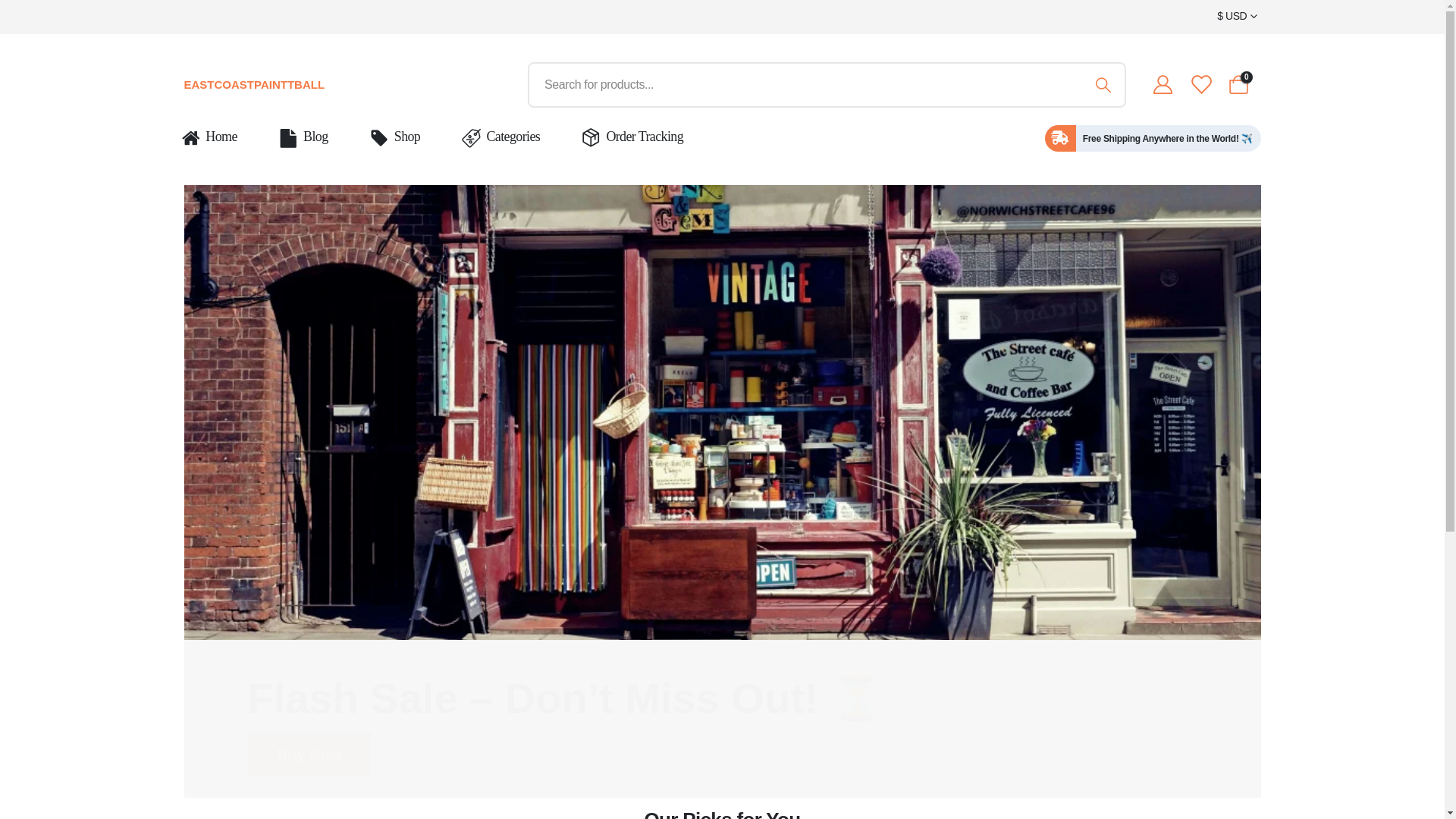 website screenshot of https://eastcoastpainttball.shop/