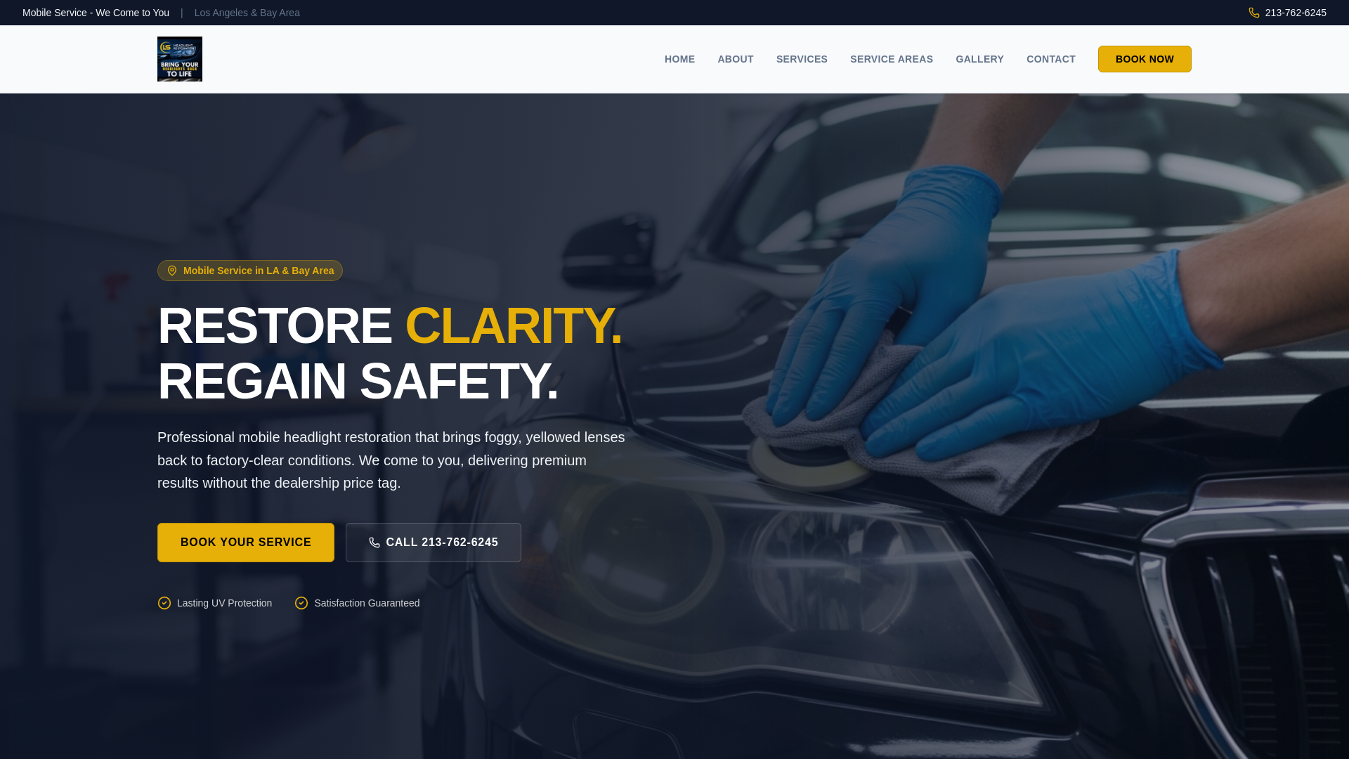 website screenshot of https://lsheadlightrestoration.com/