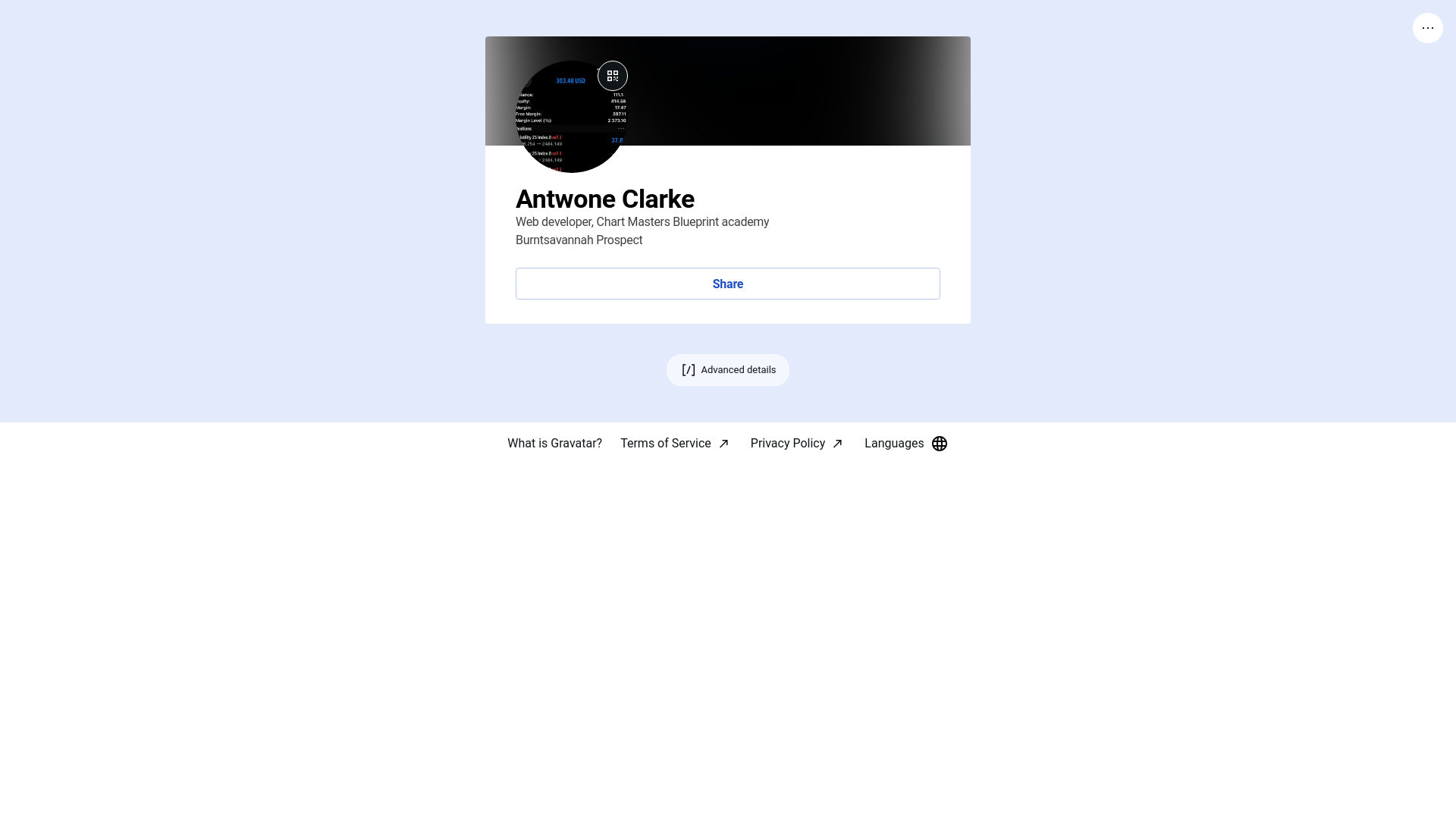 website screenshot of https://antwoneclarke.pro/