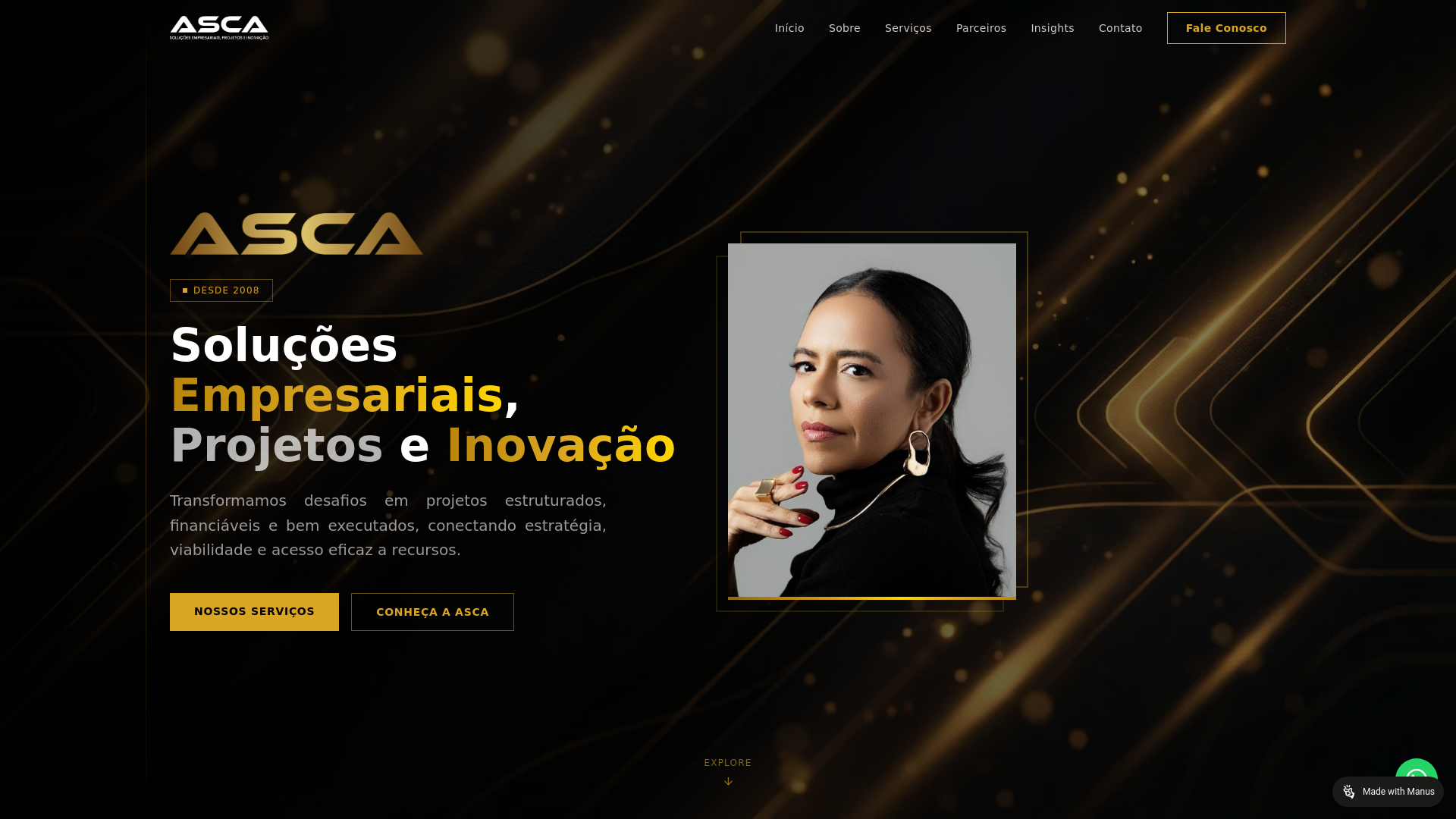 website screenshot of https://ascasolucoes.com.br/