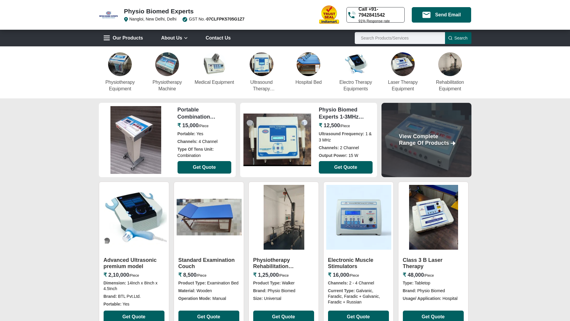 website screenshot of https://physiobiomedexperts.net/