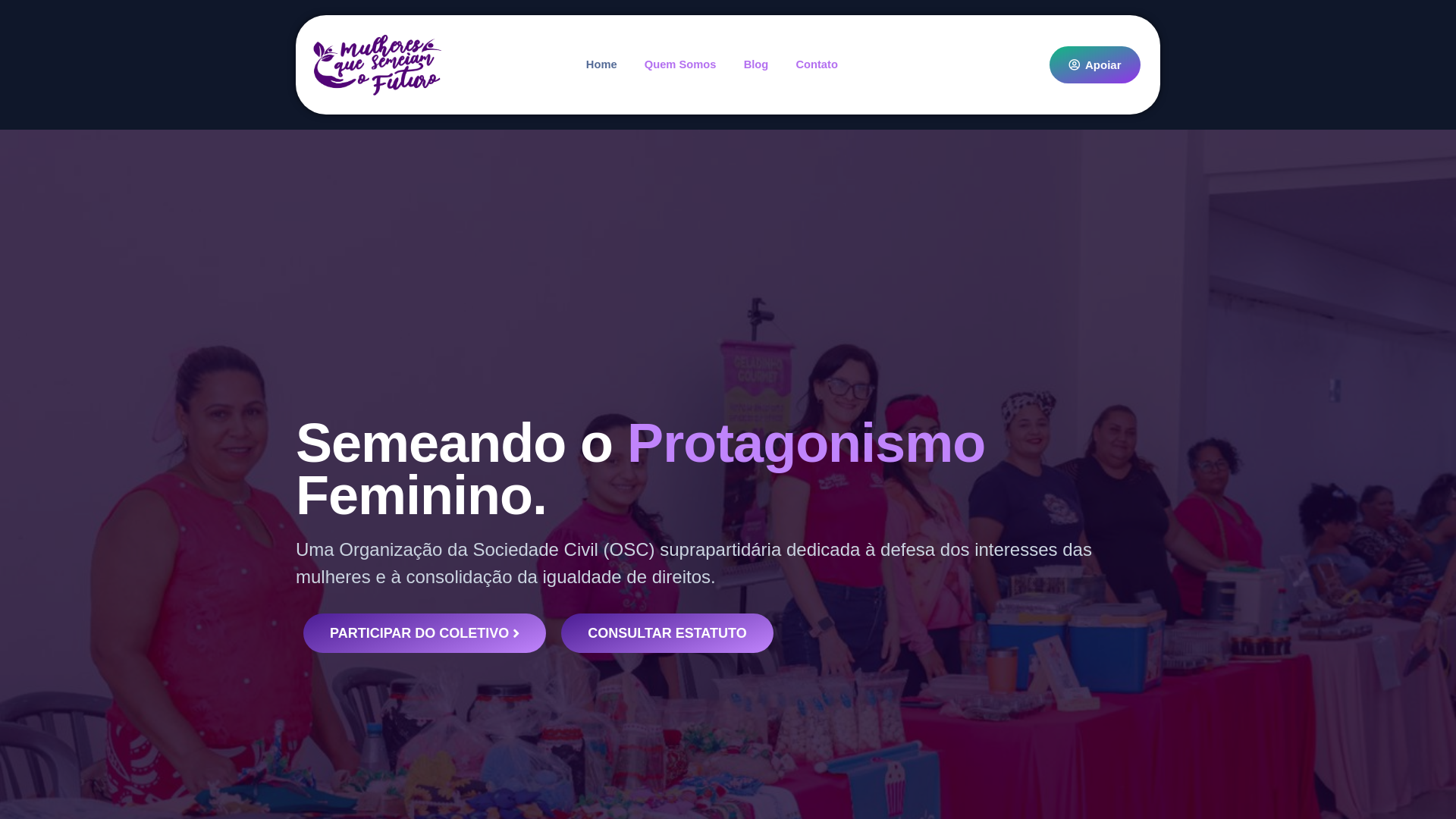 website screenshot of https://mulheresquesemeiamofuturo.com.br