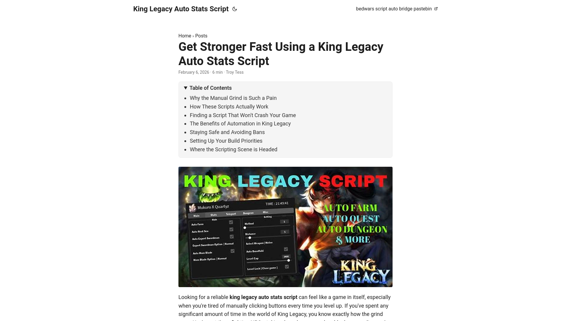website screenshot of https://king-legacy-auto-stats-script.pages.dev/