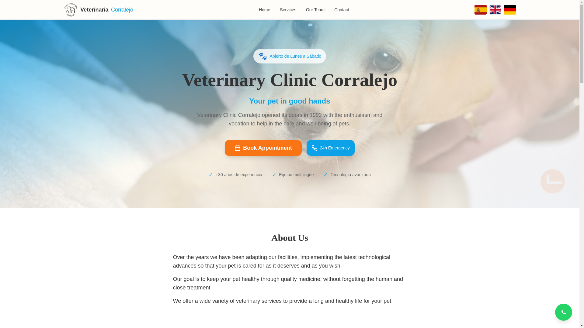 website screenshot of https://clinica-veterinaria-corralejo.pages.dev/