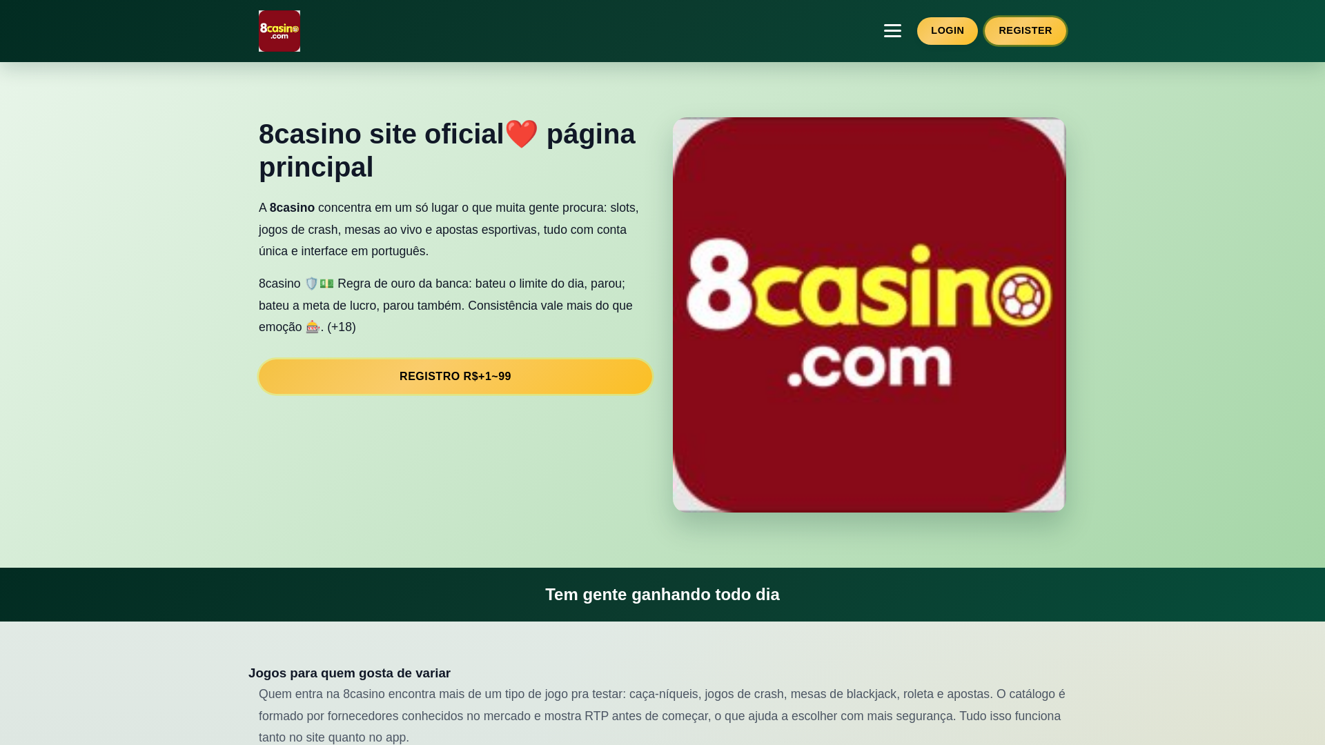 website screenshot of https://8casinom6.com/
