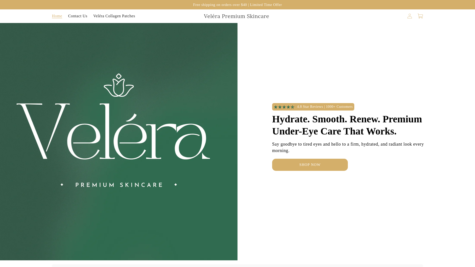 website screenshot of https://velerastore.com/
