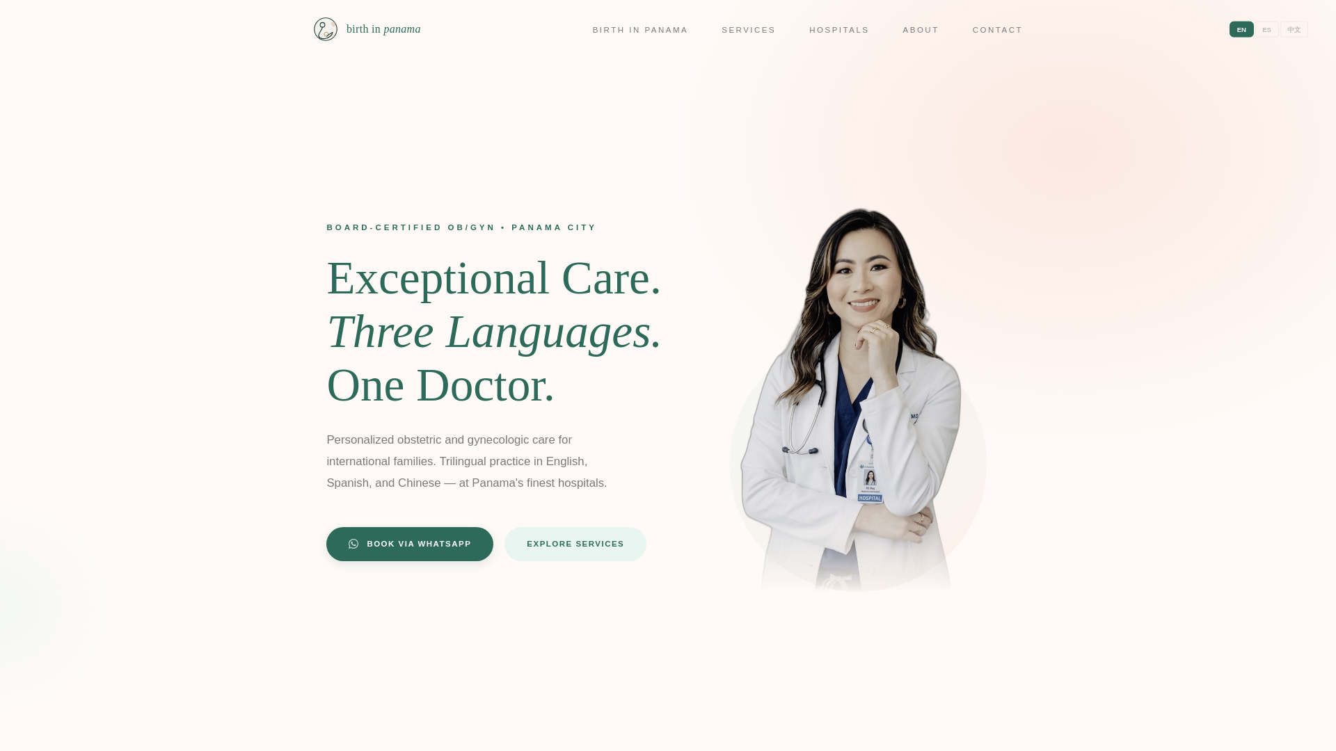 website screenshot of https://obgynpanama.com/