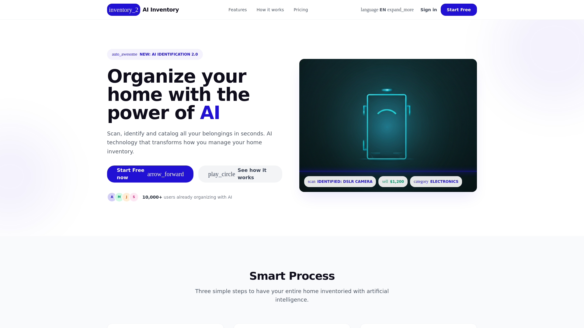 website screenshot of https://ai-inventory.eu