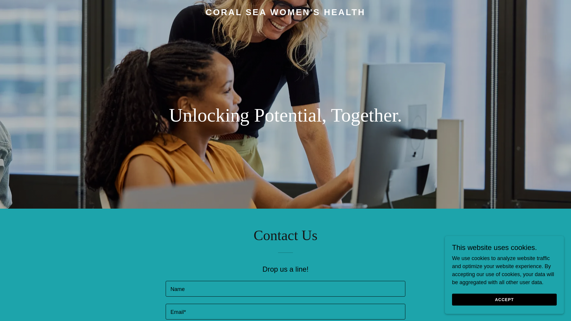 website screenshot of https://coralseawomenshealth.com.au/