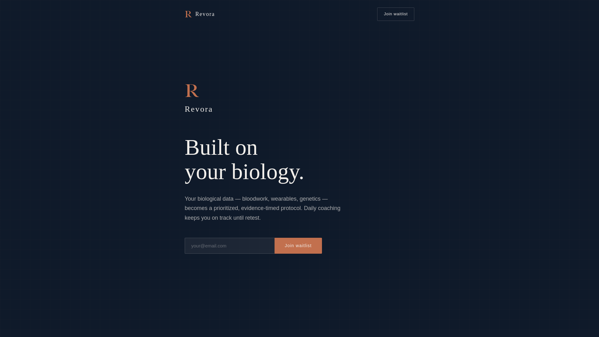 website screenshot of https://revoraapp.com/