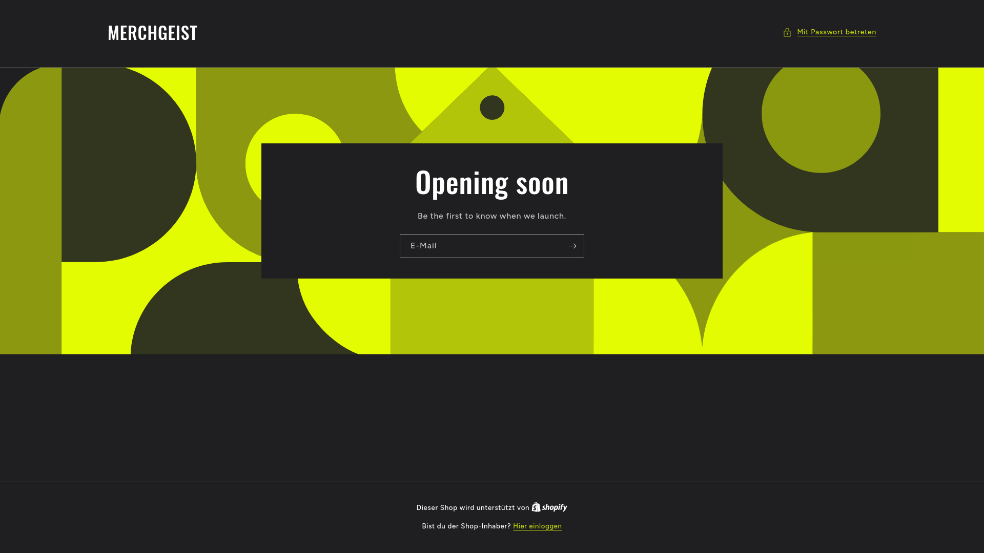 website screenshot of https://merchgeist.shop