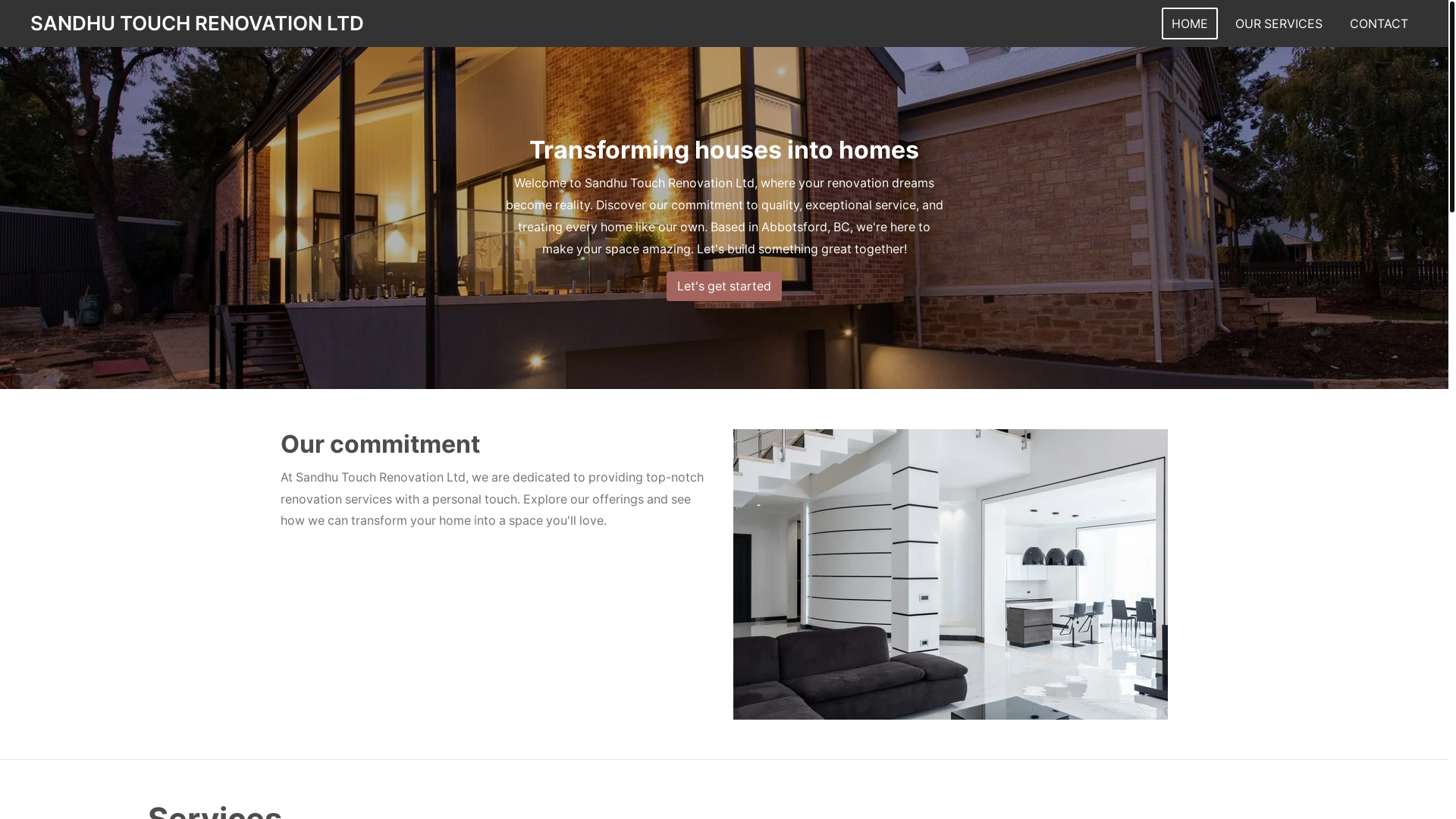 website screenshot of https://sandhutouchrenovationltd.com/