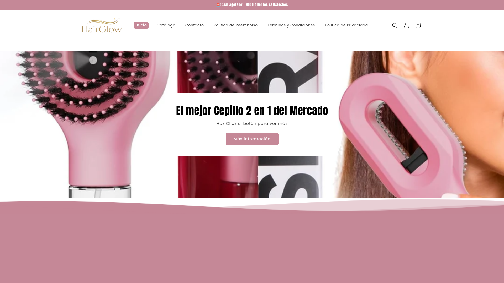 website screenshot of https://hairgloow.store/