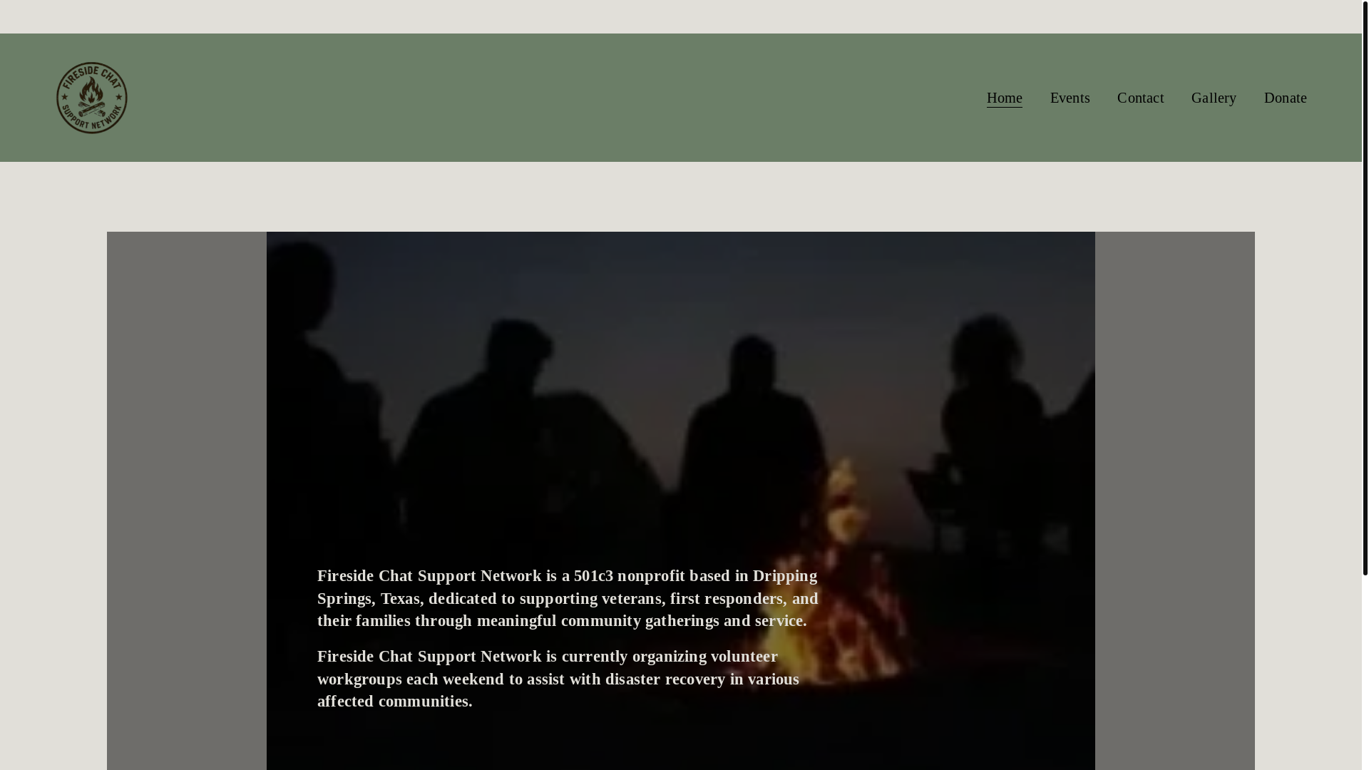 website screenshot of https://firesidechatsupportnetwork.org/