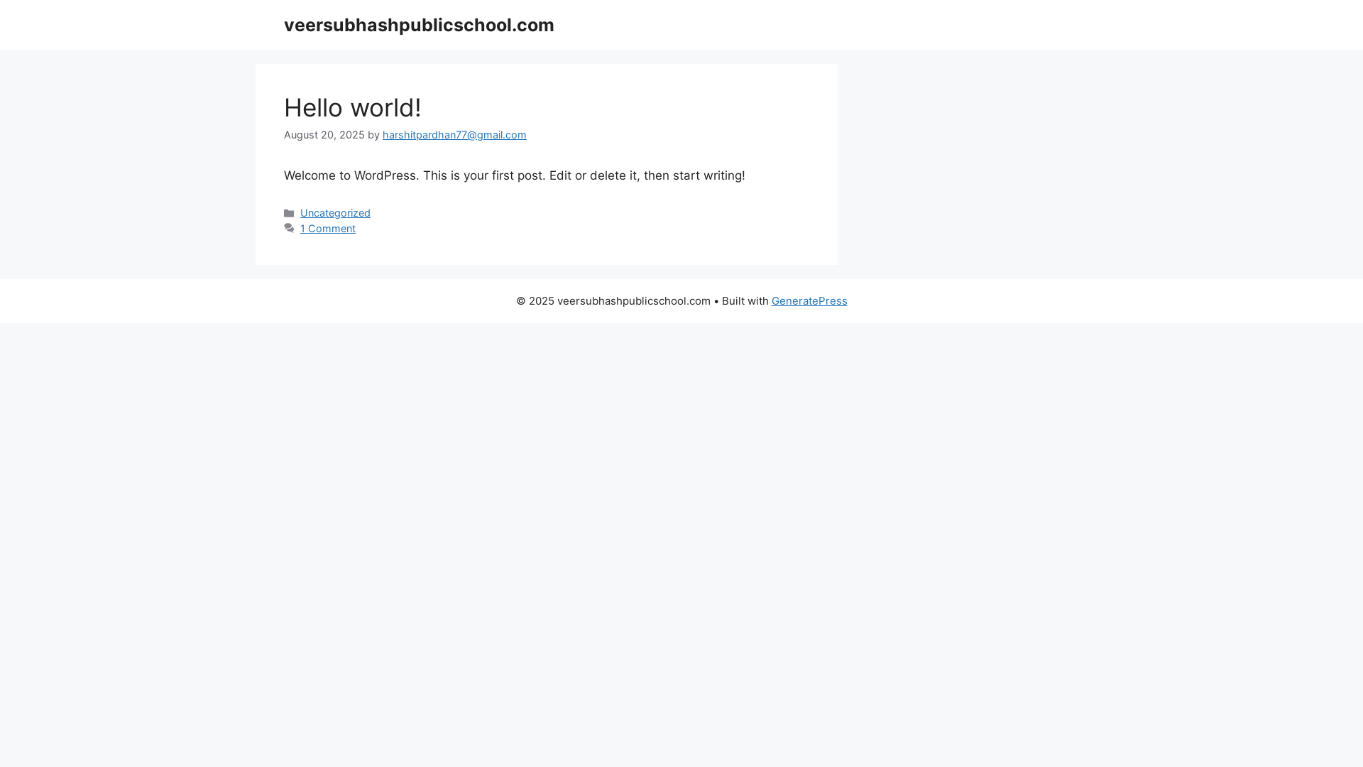 website screenshot of https://veersubhashpublicschool.com/