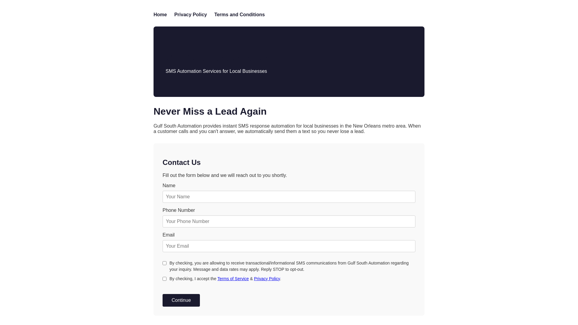 website screenshot of https://gulfsouthautomation.com/
